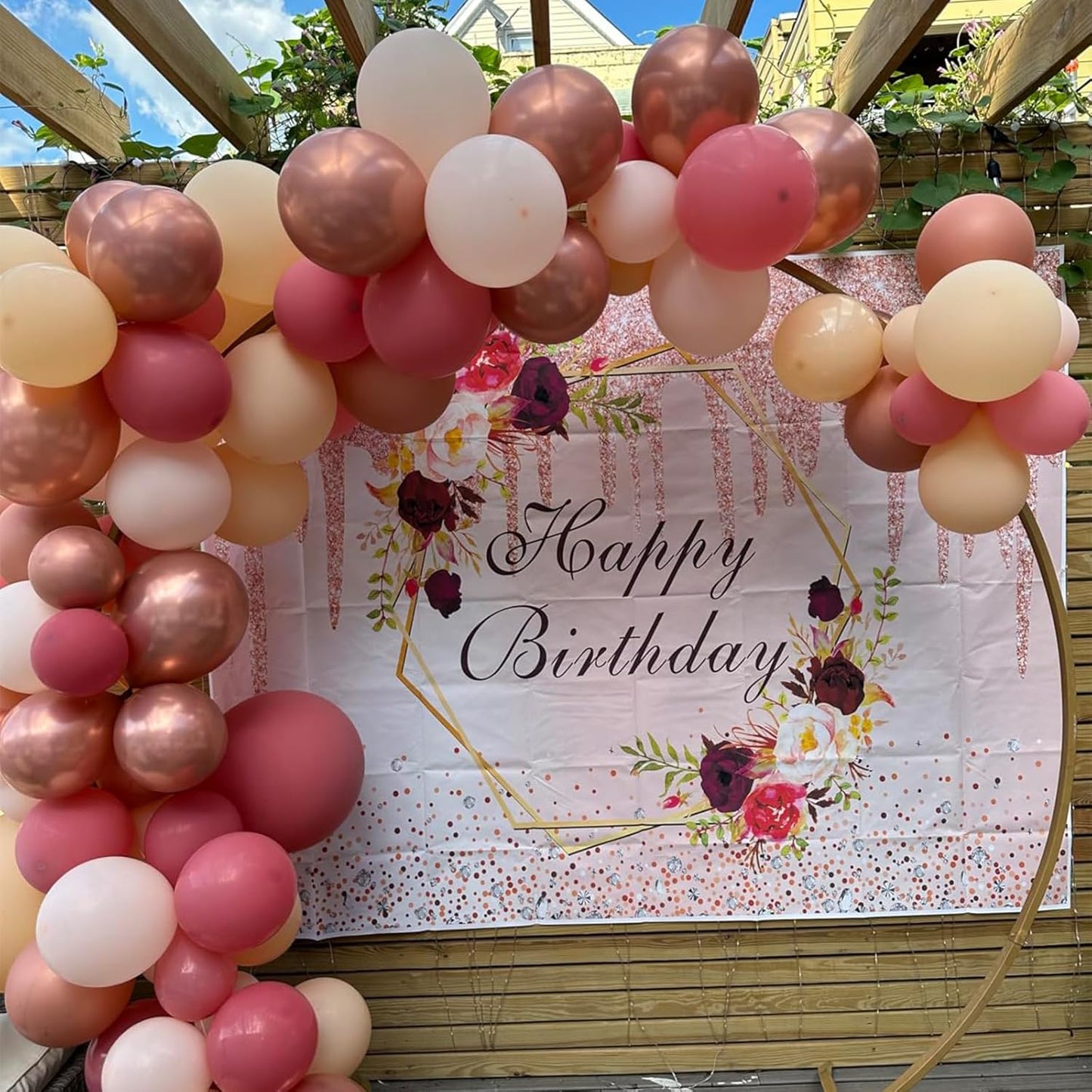 Paready Dusty Pink Latex Balloons, 60 Pcs 12 Inch Nude and Dusty Pink Balloon, Nude and Sand White Champagne Gold Balloons for Birthday Baby Shower Anniversary Wedding Bridal Shower Party Decoration