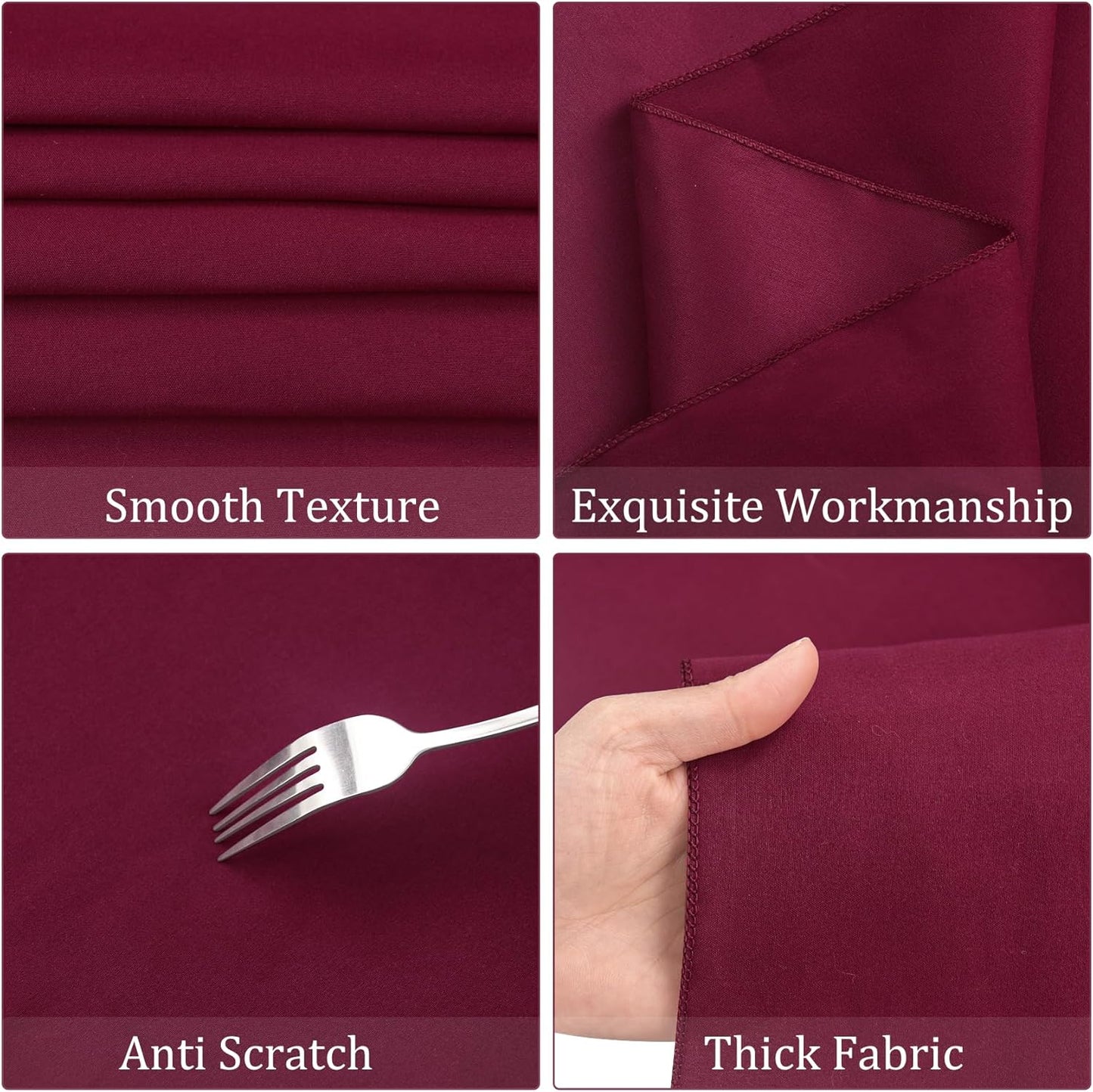 8 Pack Premium Round Tablecloth 108 Inch Round Table Covers Bulk Washable Polyester Fabric Round Table Clothes for Wedding Party Reception Banquet Buffet Restaurant (Burgundy, 108 Inch)