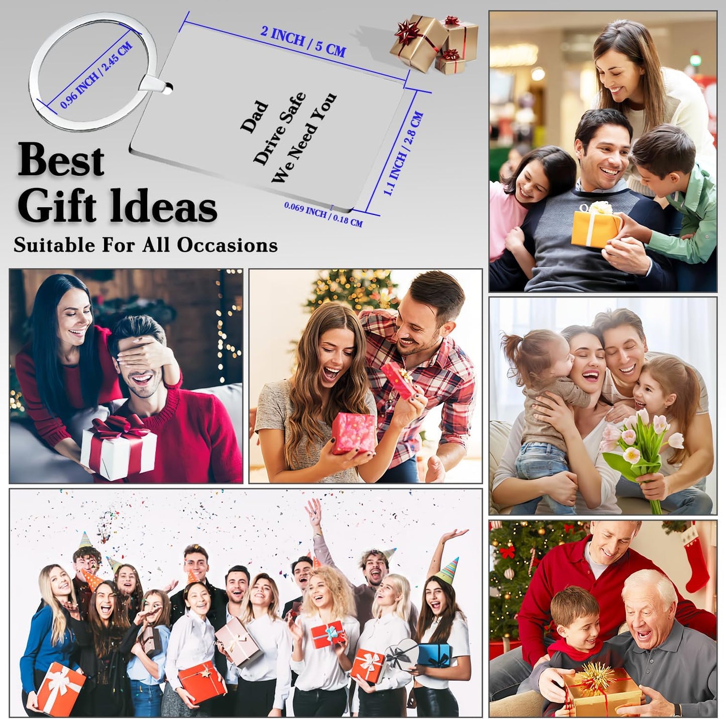 Custom Keychain with picture Double-sided Personalized Your Photo/Text/Icon for Men Family Boyfriend Gifts