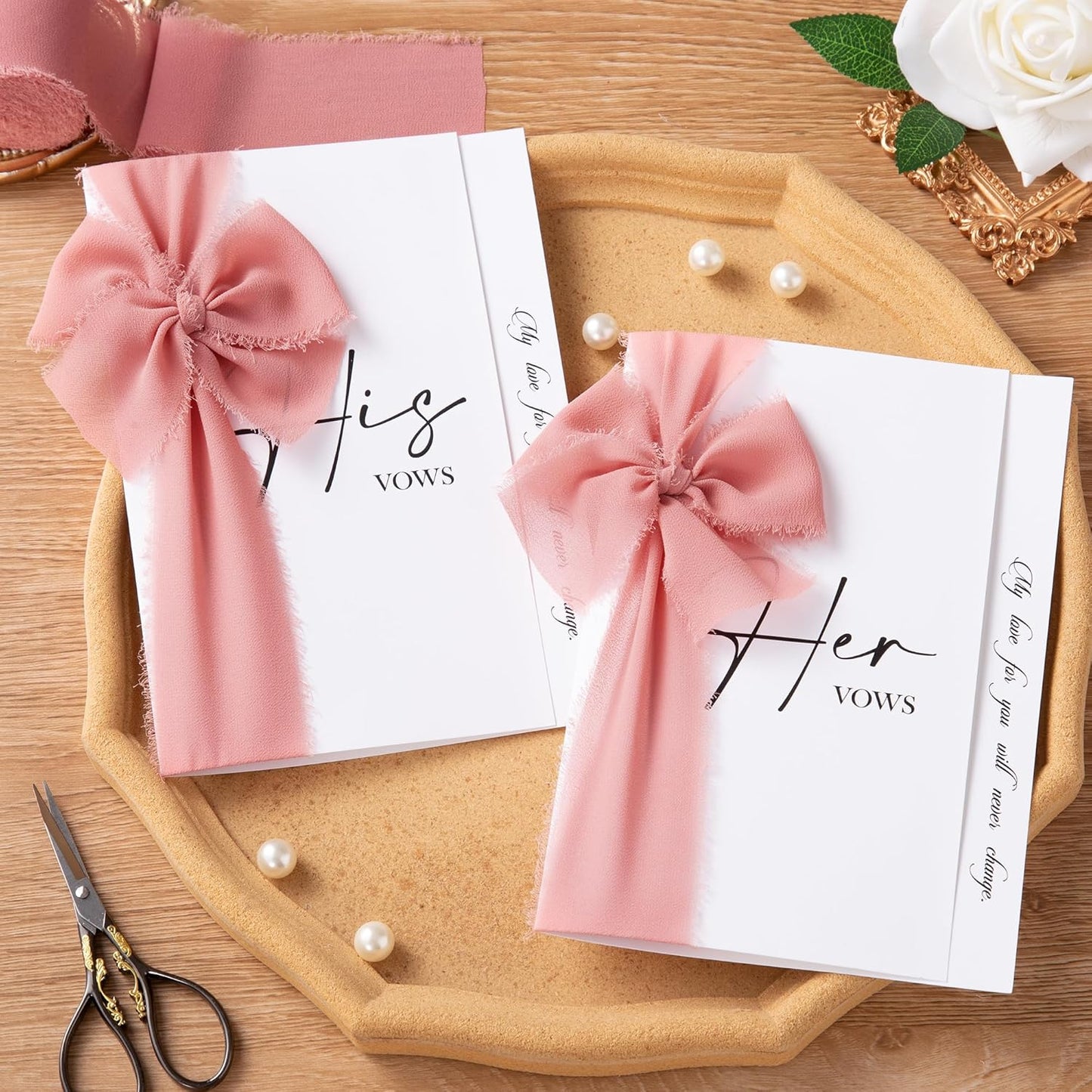 DORIS HOME Dusty Rose Chiffon Ribbon for Flower Bouquet, 2" x21Yd Fabric Ribbon for Gift Wrapping, Handmade Frayed Ribbon for Wedding, Chiffon Silk Ribbon for Christmas Decorations