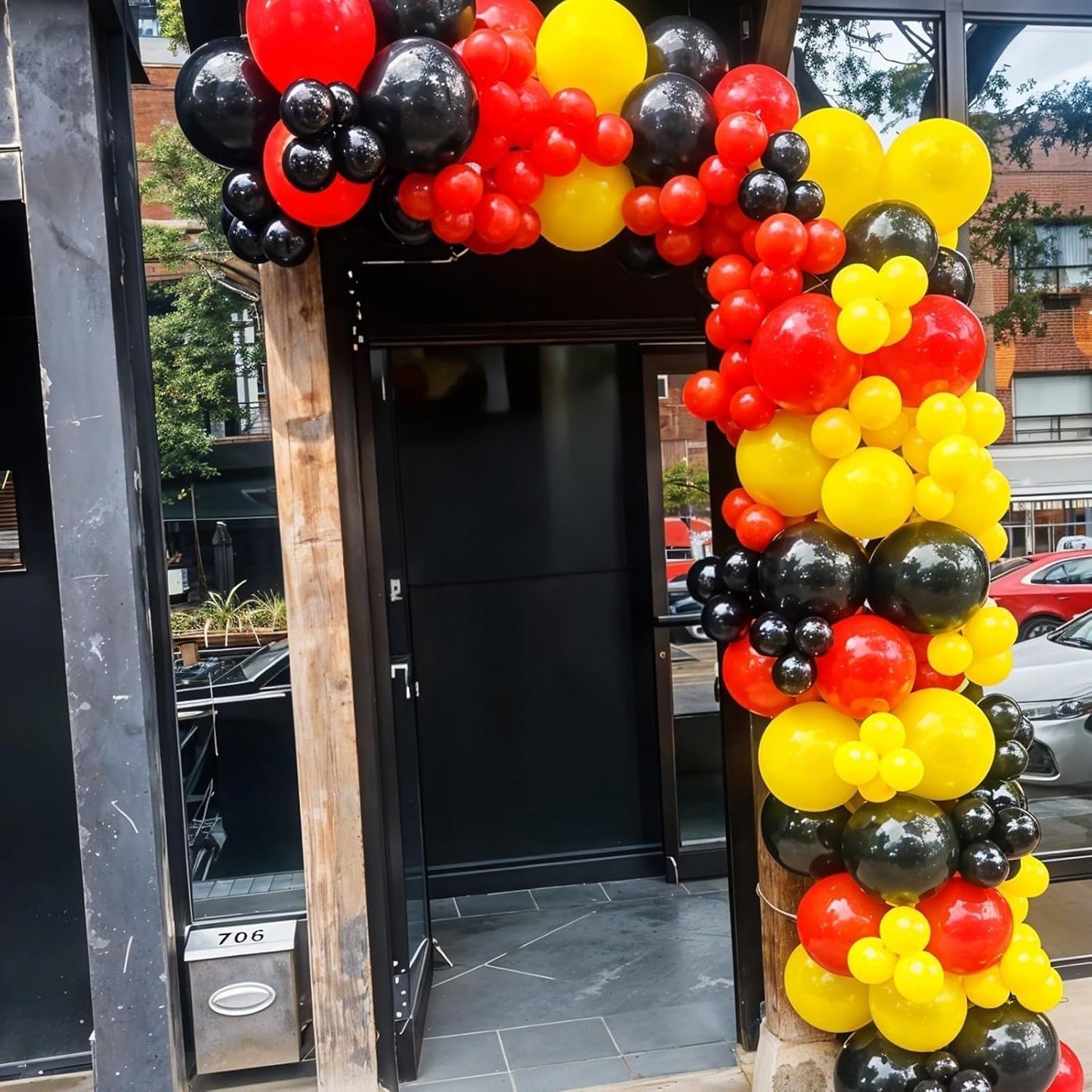 Red Yellow Black Balloons, 50pcs Yellow Black Red Balloons, Printed Balloon Confetti Balloon For Boys Men Birthday Baby Shower Party Wedding Bachelorette Graduation Anniversary Decorations