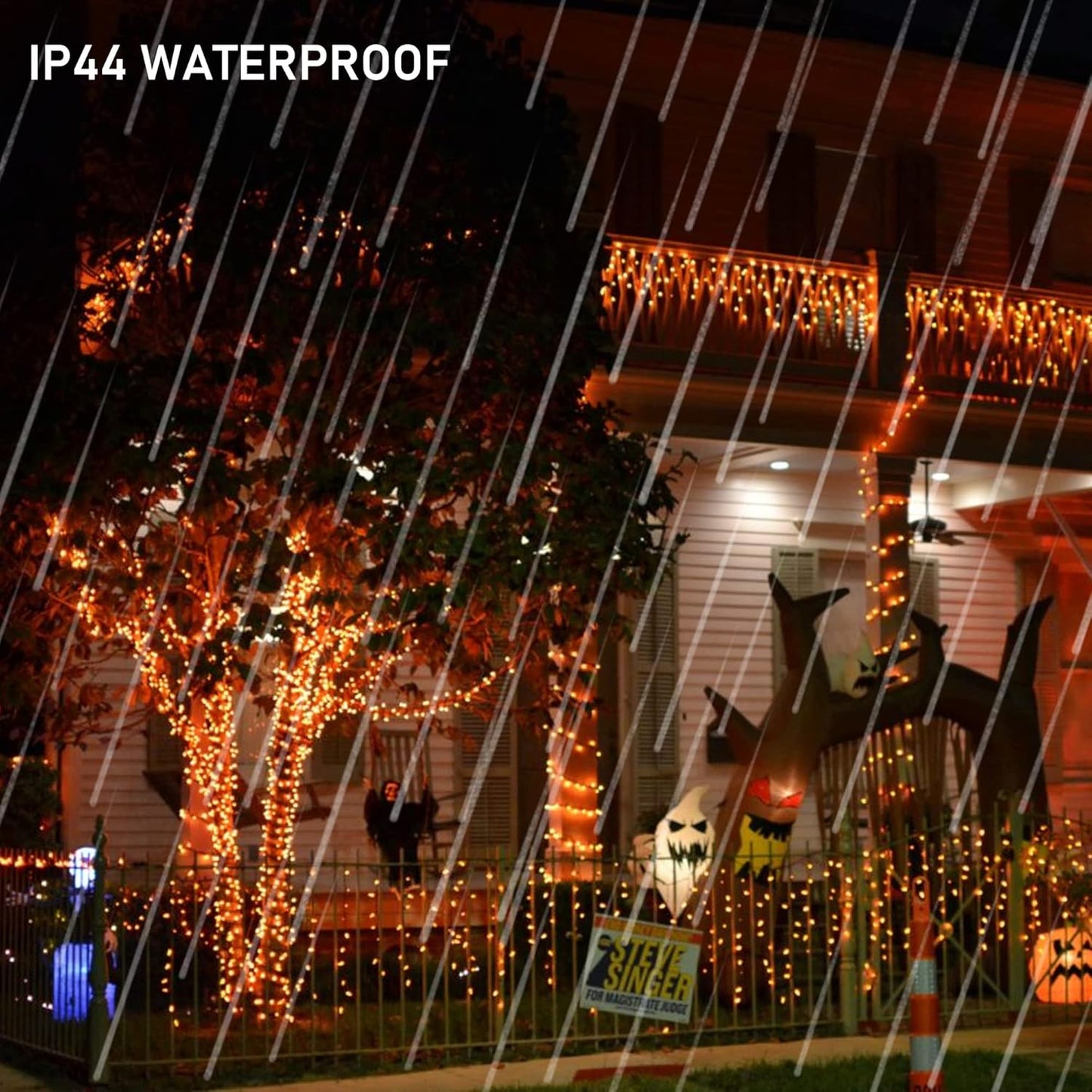 Dazzle Bright Halloween Fairy String Lights, 20 FT 60 LED Copper Wire Battery Operated Waterproof Lights, Halloween Decorations for Indoor Home Outdoor Garden Patio Yard Party Decor (Orange)