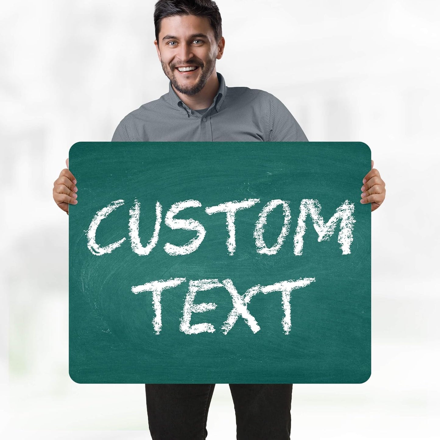 Custom Sign, Custom Street Sign, 11 Font Colors, 13 Font Styles, 4 Hole Options, 22 Sizes, 24x30 Inches, Rust Free DiBound, Fade Resistant, Made in USA by My Sign Center (Chalkboard Green)