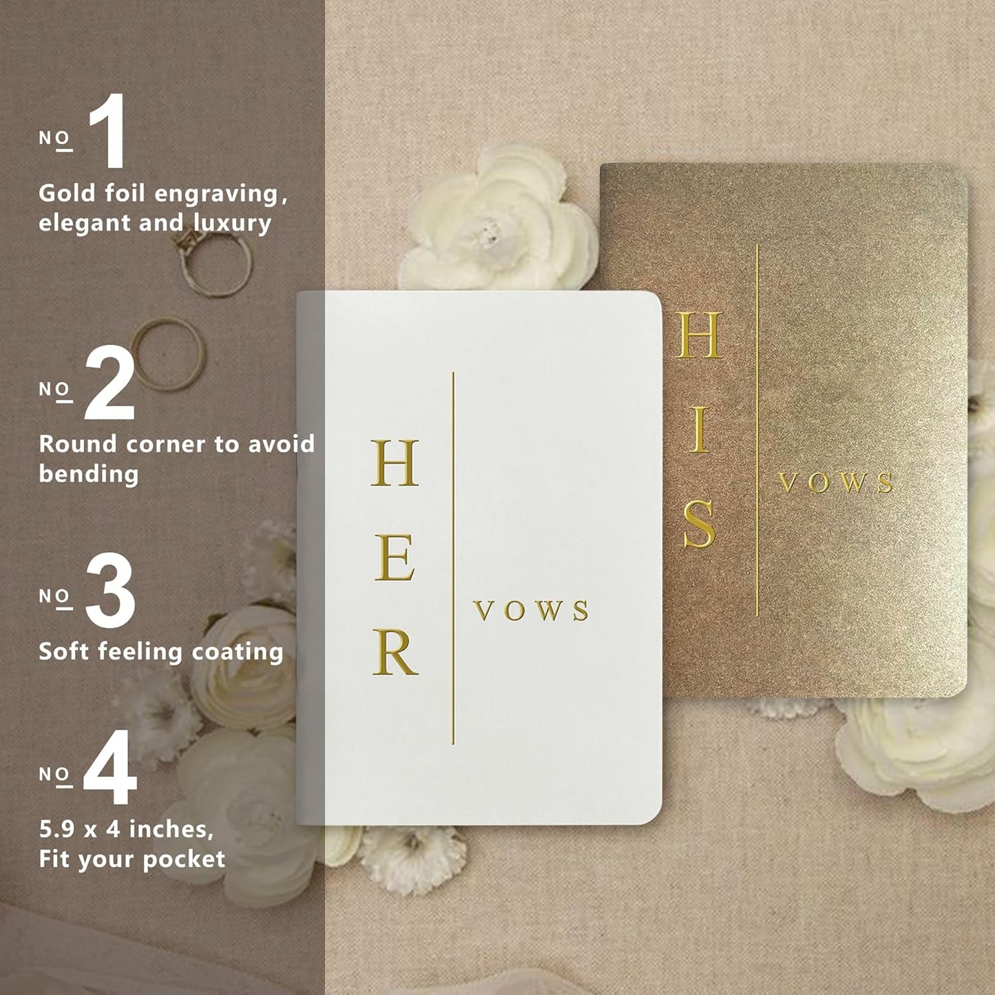 Vow Books His and Hers Wedding Vow Books Bride and Groom Vow Books Wedding Essentials Wedding Accessories(TR-HH-Terracotta)