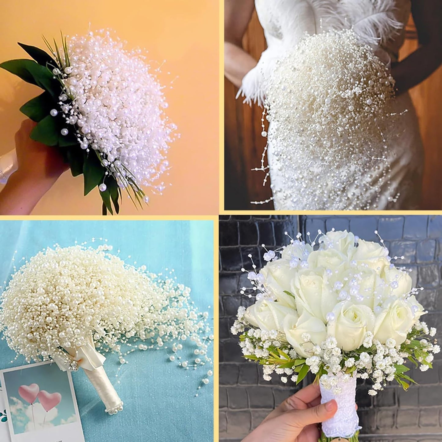 50 PCS Artificial Floating Beads for Centerpieces Vases, Red 8+3mm String Beads for Wedding Party Faux Pearl String for Decorating, String Pearls for Crafts Vase Filler