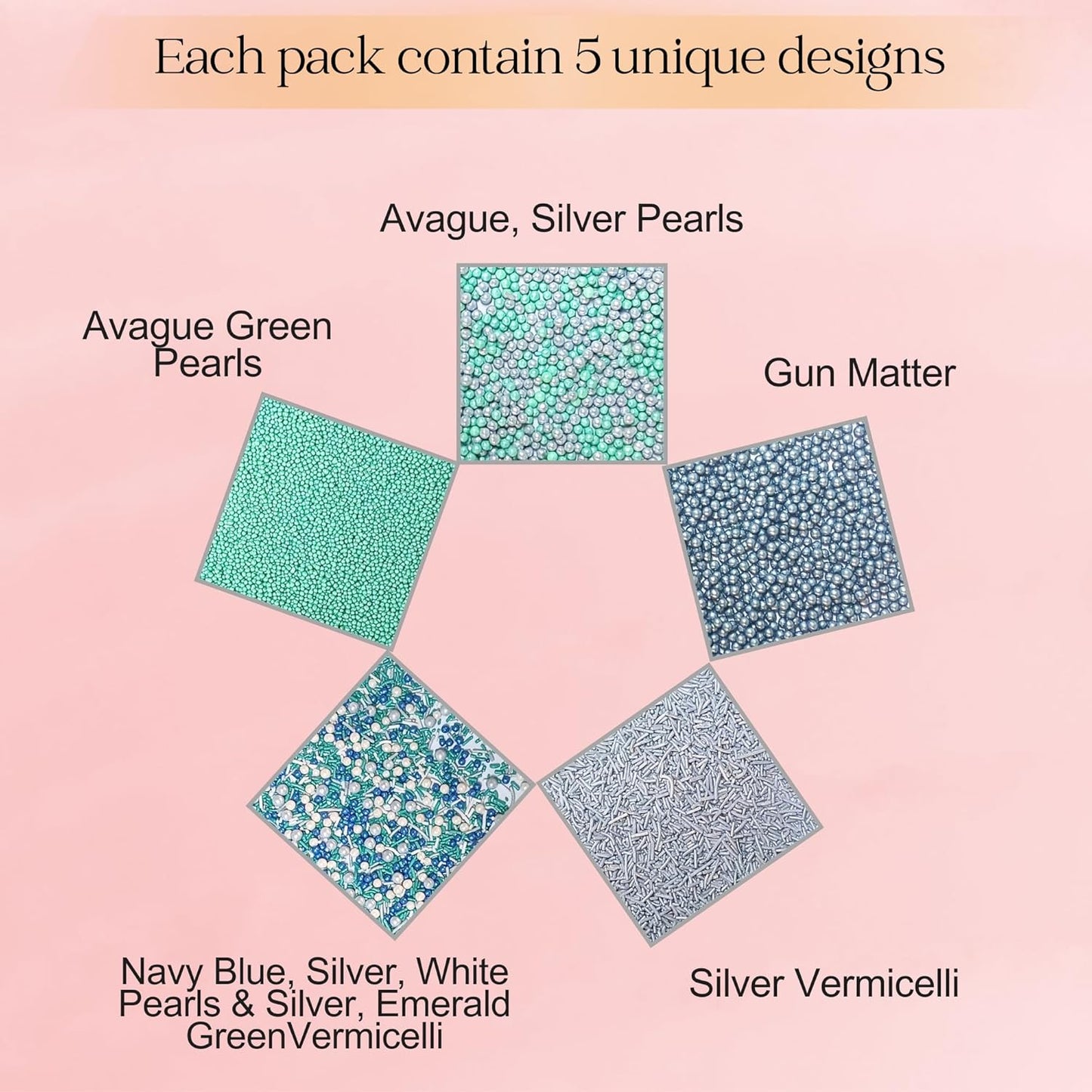 Confect Edible Sprinkles | Navy Blue & Teal Dragees, Green & White Jimmies, Bright Blue Sparkling Sugar | Baking Toppings & Decorations | Sprinkle for Cake & Cupcake Decorating – Vegan, Gluten-Free, Nut-Free, Soy-Free, Dairy-Free, Palm Oil-Free-5 Oz