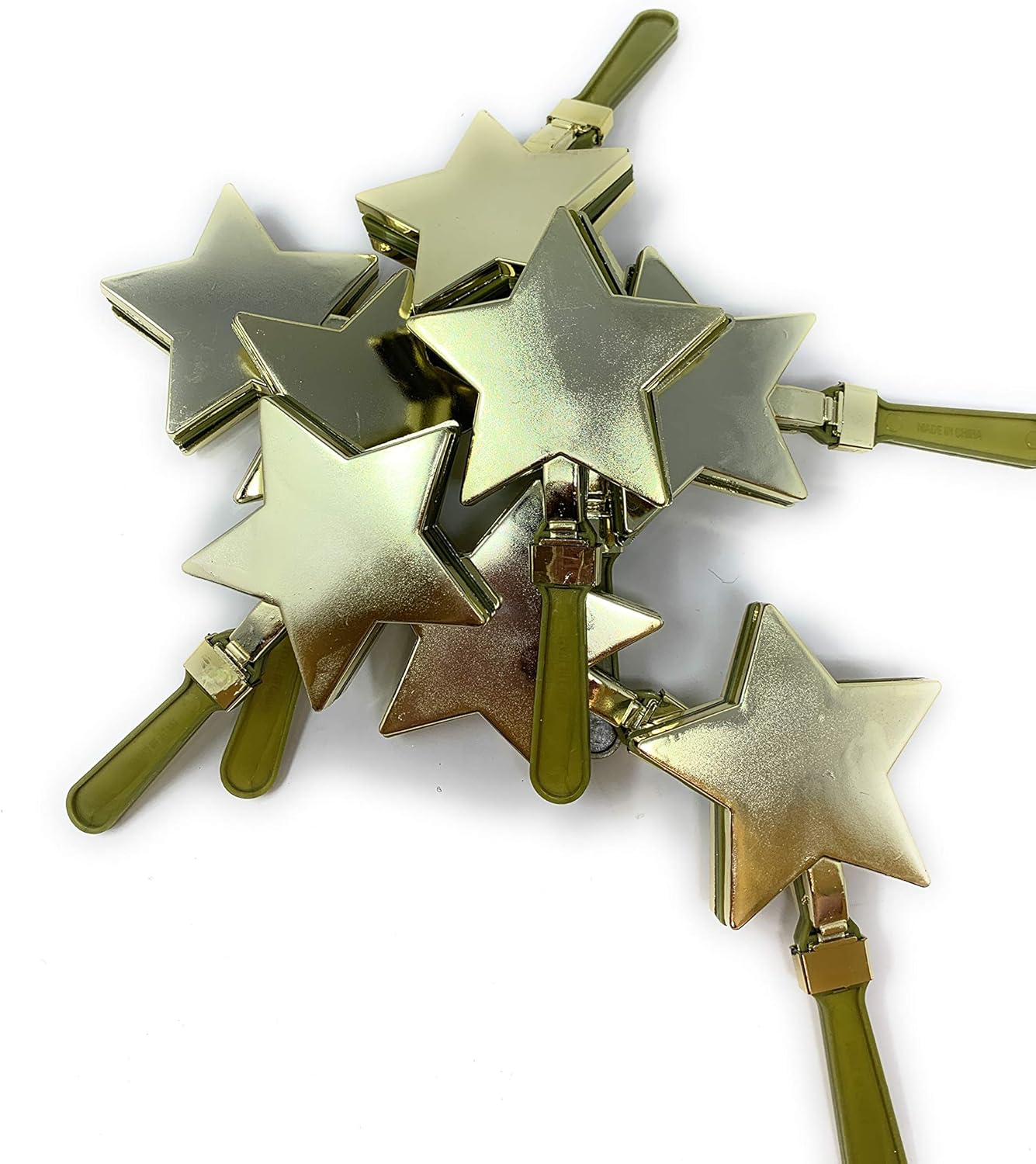 Funiverse 20 Bulk Star Hand Clapper/Team Spirit Noise Maker Assortment - Perfect New Years Party Favor (Gold)
