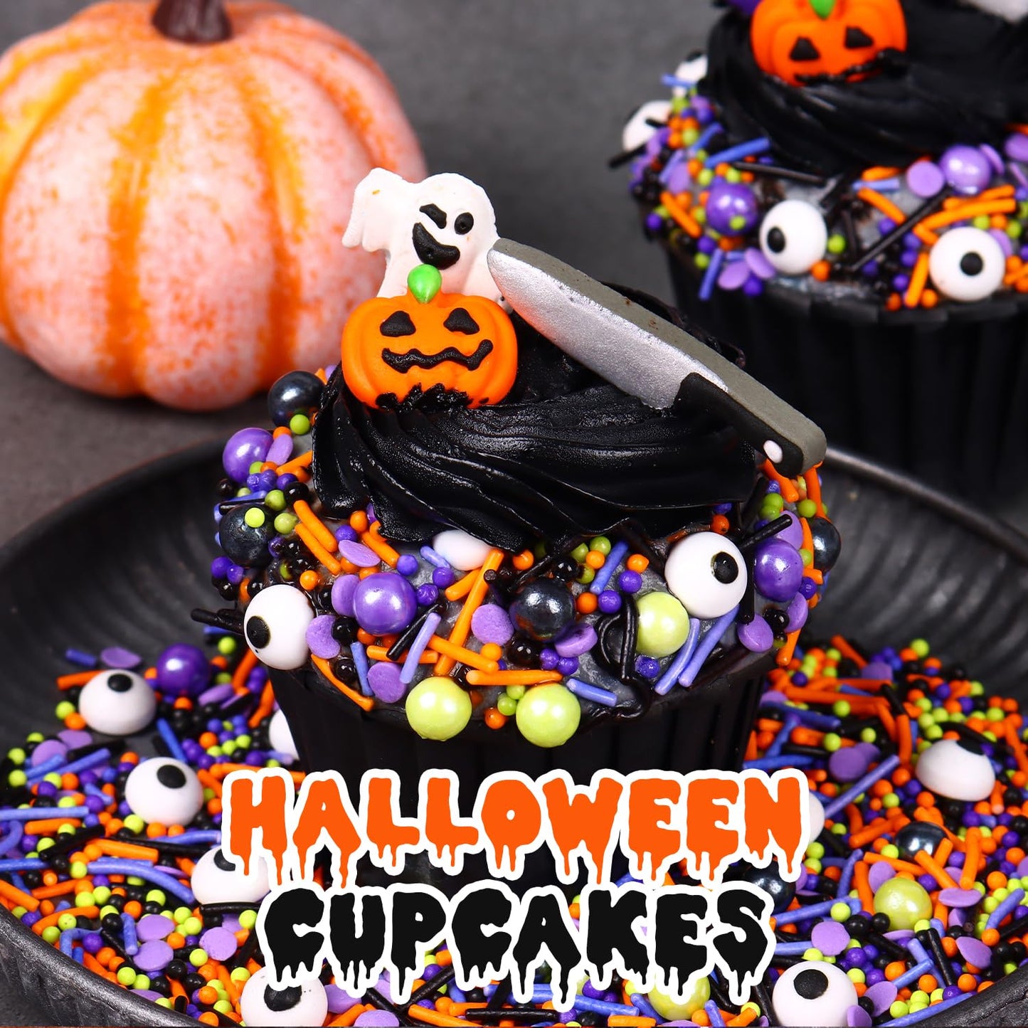Halloween Sprinkles for Cake Decorating 7ounce, Eyeball Sprinkles for Halloween Party, Sugar Pearl Sprinkles for Cupcake Toppers, Cookie, Ice Cream Decorations Celebrations