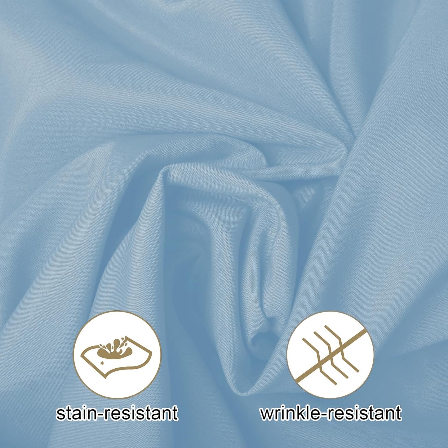 Ascoza 2pack 120 Inch Blue Mist Round Tablecloth in Washable Polyester Fabric for Wedding/Banquet/Restaurant/Parties-130GSM