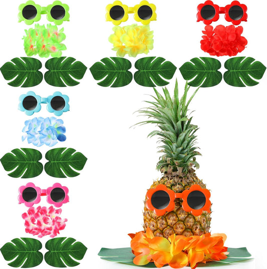 6 Sets Hawaiian Table Centerpieces Pineapple Luau Party Table Decorations Tropical Decor for Beach Summer Party