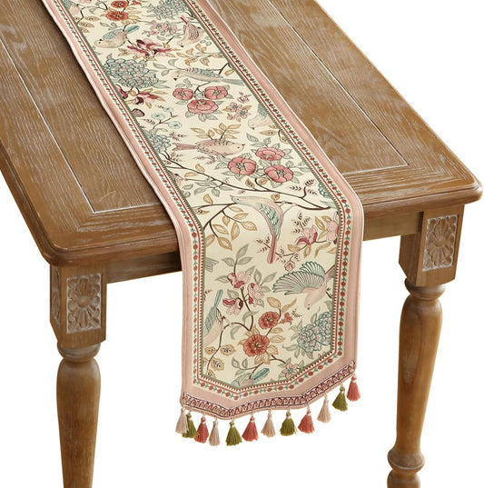 patdrea Velvet French Table Runner Farmhouse for Home Kitchen Dining Decor Parties Family Dinners Wedding 12"*87"