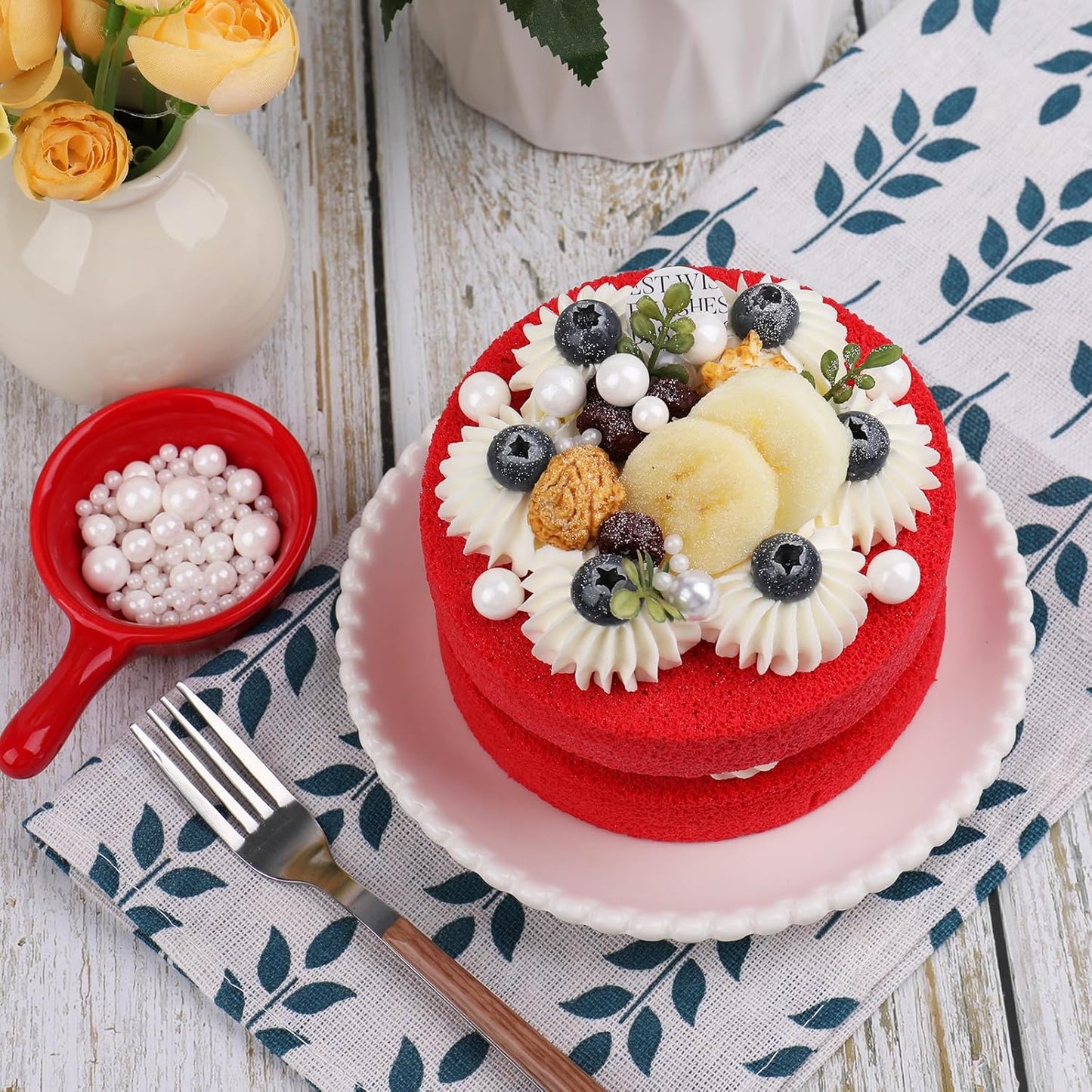 Sprinkles for Cake Decorating, 11Oz White Pearl Sprinkles 6 Sizes Mix for Cake Cupcake Ice Cream Donuts Cookie Baking Toppings