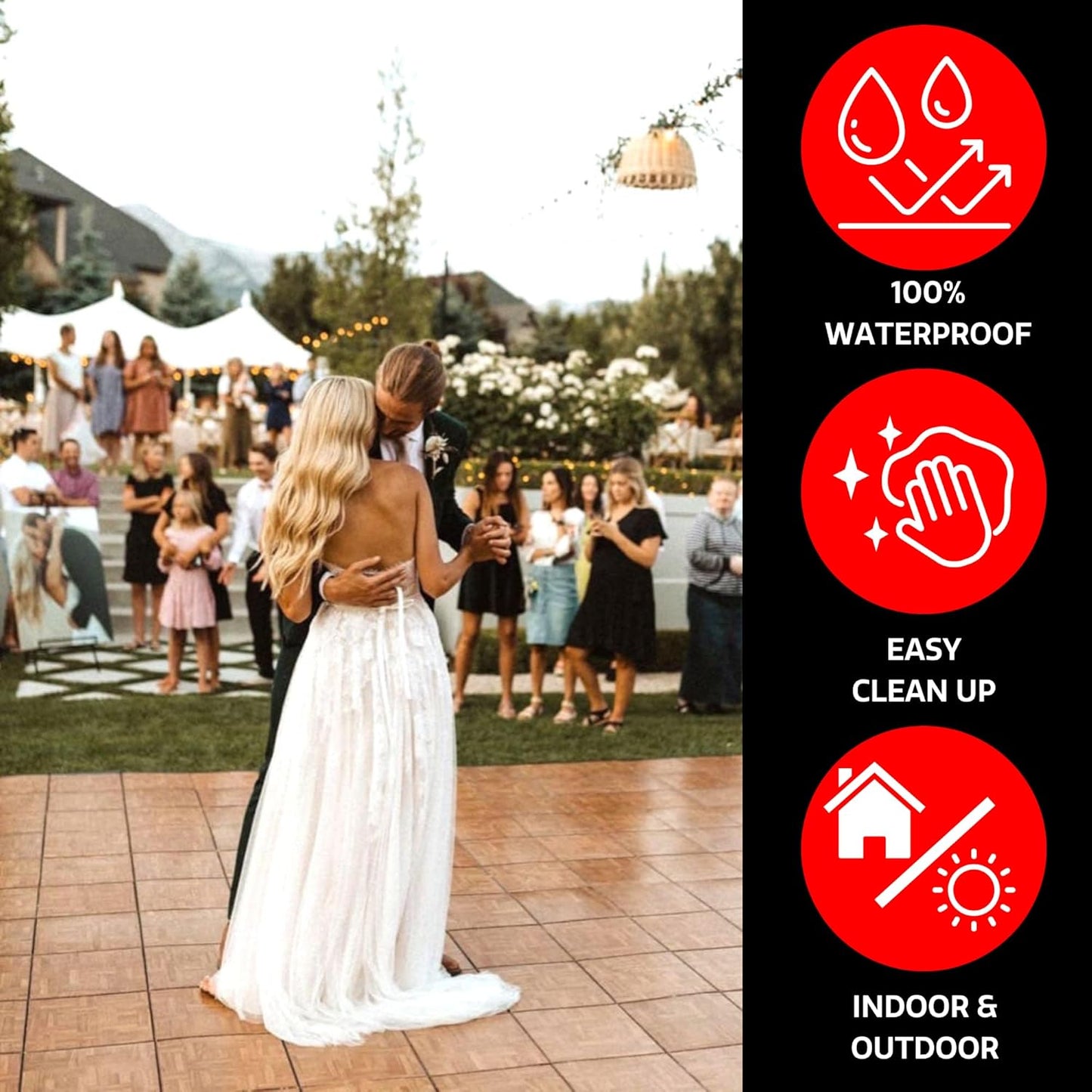 Big Floors 5X5OAKFLOOR Interlocking Lightweight Plastic Modular Dance Floor Kit (5' x 5'), Oak, 45 Piece