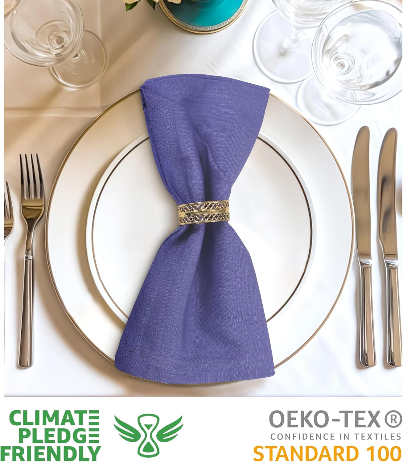 Urban Villa Easter Dinner Napkins Solid Lilac Color Cloth Napkins (Set of 12) Oversized 20x20 Inches 100% Cotton Slub Premium Quality Soft Durable Mitered Corners Reusable Washable Everyday Use