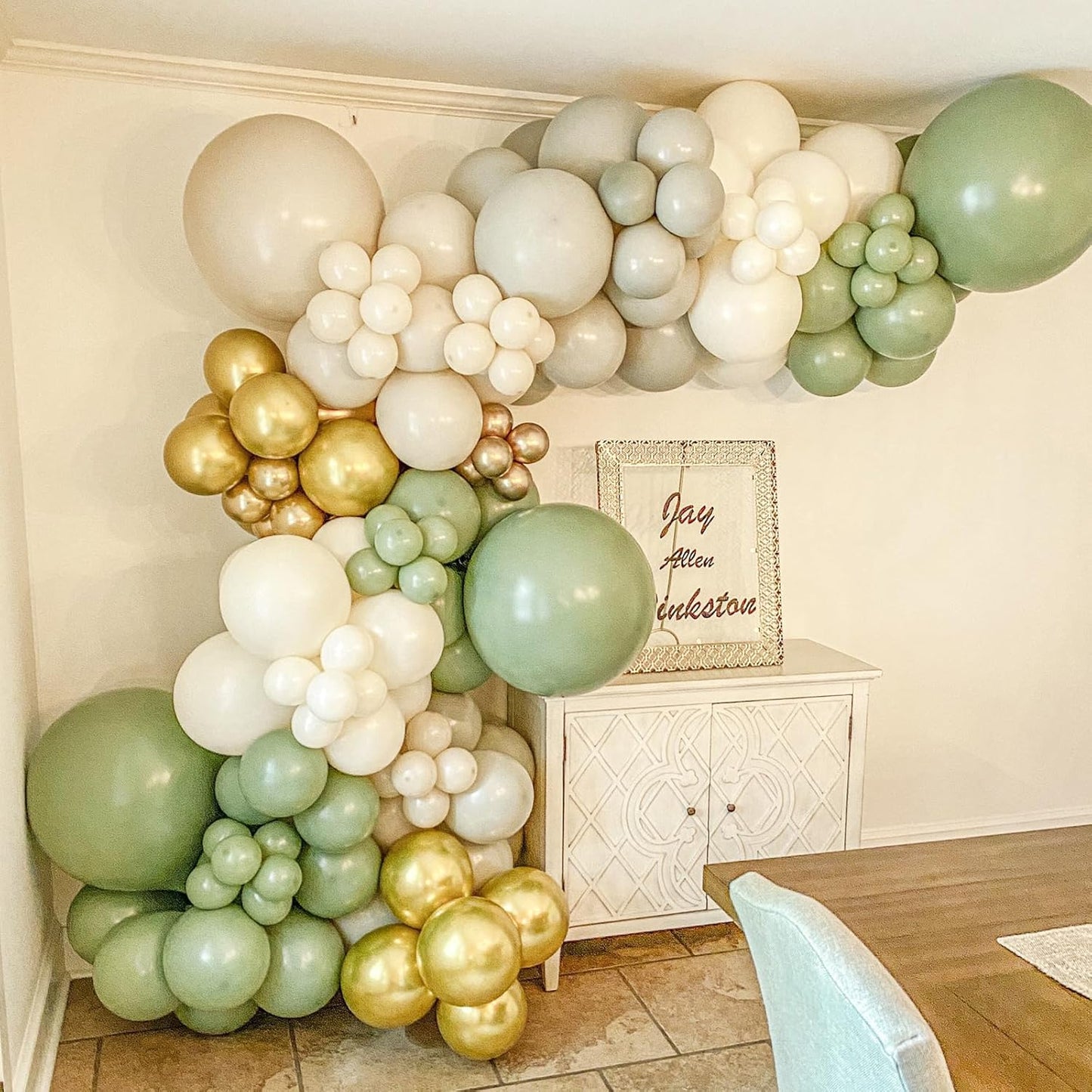 90pack Sage Green Balloons Different Size 18/12/10/5 Inch Olive Green Balloon Garland Arch Kit for Graduation, Wedding, Birthday, Bridal Shower, Baby Shower, Anniversary Party Decorations