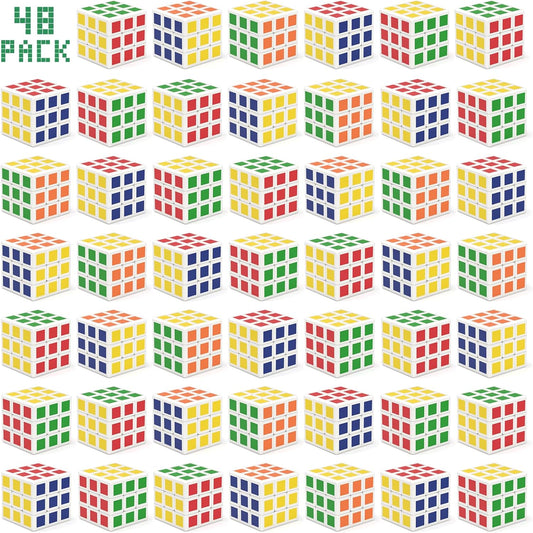 Vdealen 48 Pack Mini Cube Puzzle Party Favors for Kids, 3x3x3 Magic Cube School Rewards & Classroom Prize for Students, Birthday Party Favors Easter Valentines Day Stocking Stuffers Gifts for Kids