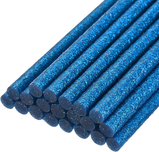uxcell 20pcs Hot Glue Sticks for Glue Gun 11mm/0.43-inch x 8-inch Mini Hot Melt Adhesive Glue Stick Glitter Bright Blue