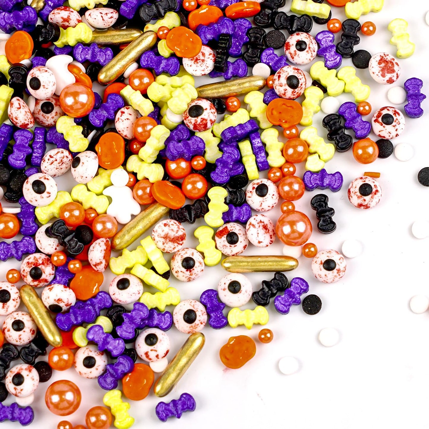 Halloween Sprinkles Mix, Sprinkles for Cake Decorating, Edible Halloween Candy, 180g/ 6.35oz, Cupcake Toppers, Cake Decorations, Ice Cream Toppings, Cookie Decoration(Orange Black Purple)