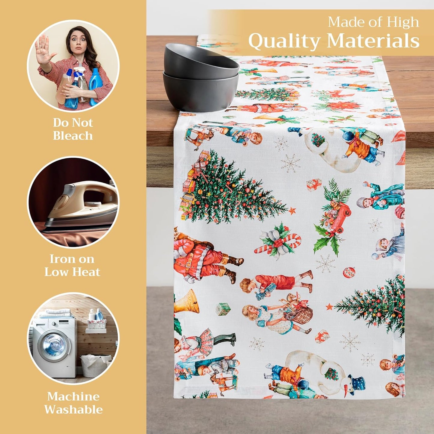 Maison d' Hermine Table Runner 100% Cotton Single Layer Table Runners 108 inches Long for Thanksgiving Christmas Decorations Home Kitchen Dining Party Wedding (Chromo, 14.5" x 108")