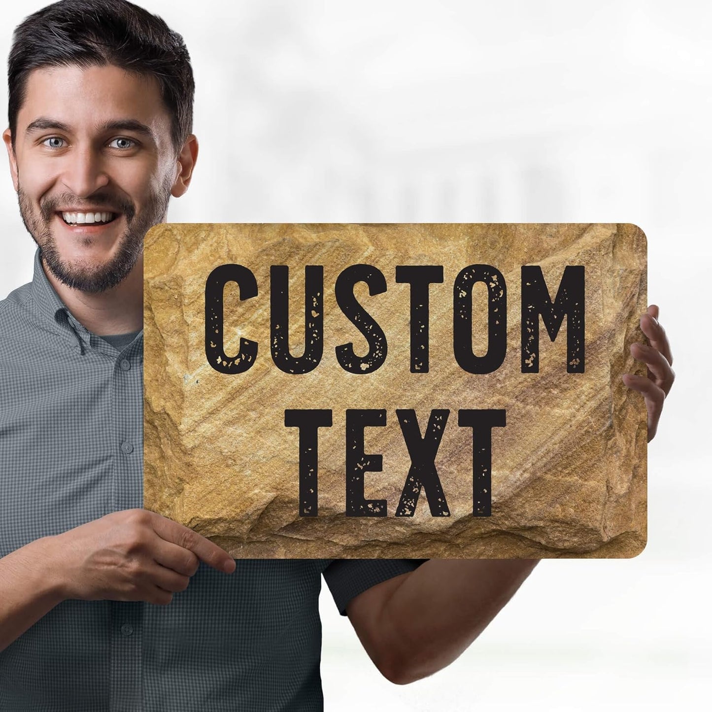 Custom Sign, Custom Street Sign, 11 Font Colors, 13 Font Styles, 4 Hole Options, 22 Sizes, 12x18 Inches, Rust Free DiBound, Fade Resistant, Made in USA by My Sign Center (Stone)