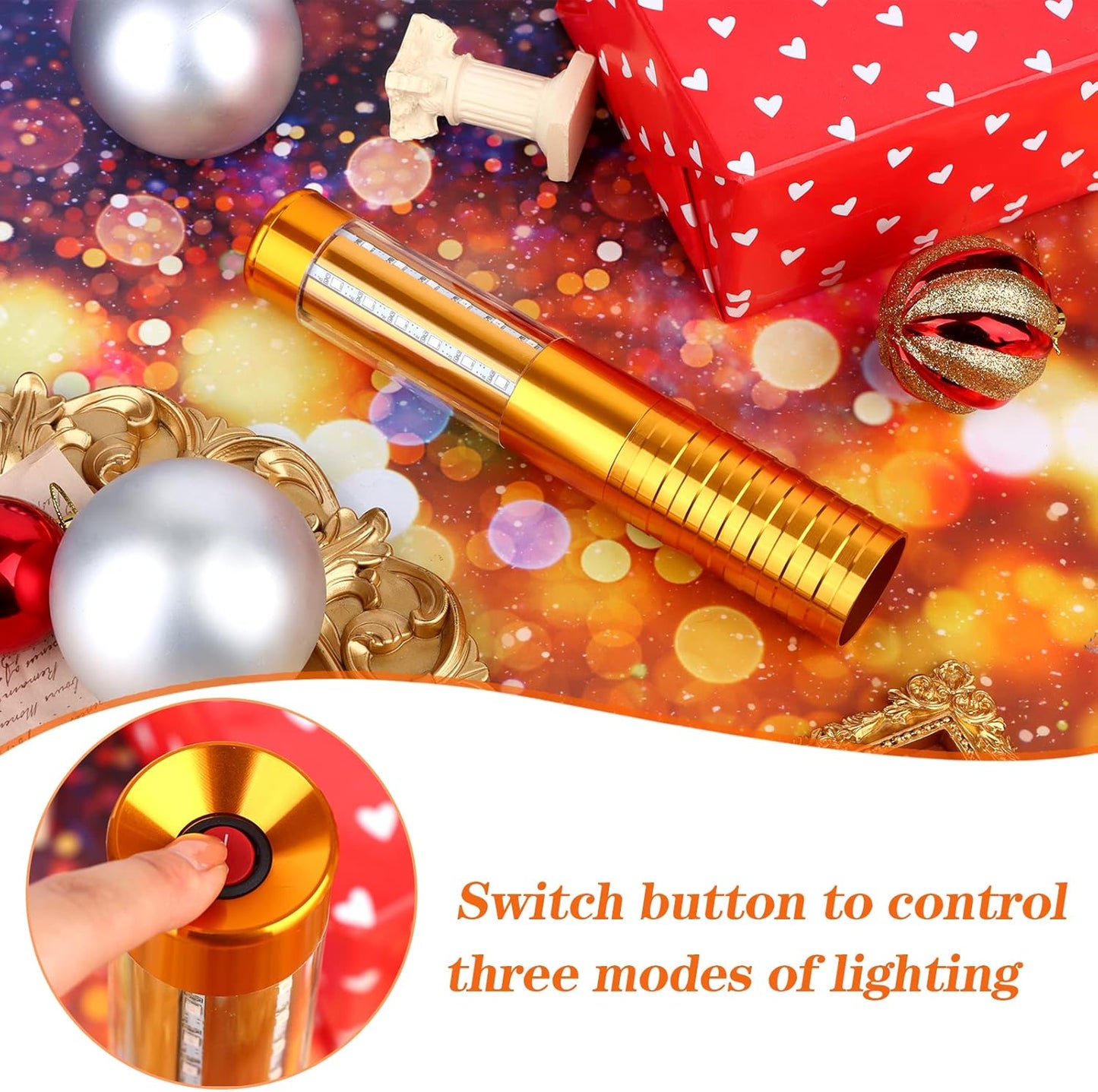 4 Pieces Strobe Baton Bottle Service Sparklers Metallic Bottle Service Lights Handheld Light for Nightclubs Weddings Parties Activities Supplies