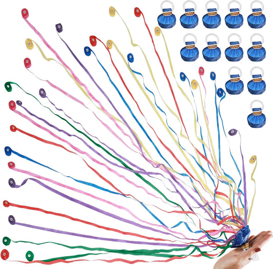 No Mess Streamers Poppers,24Pack Colorful No Mess Confetti Party Poppers for Birthday,Wedding,Celebrations,School Opening,Graduation,Retirement Party (blue multicolor 24pack)