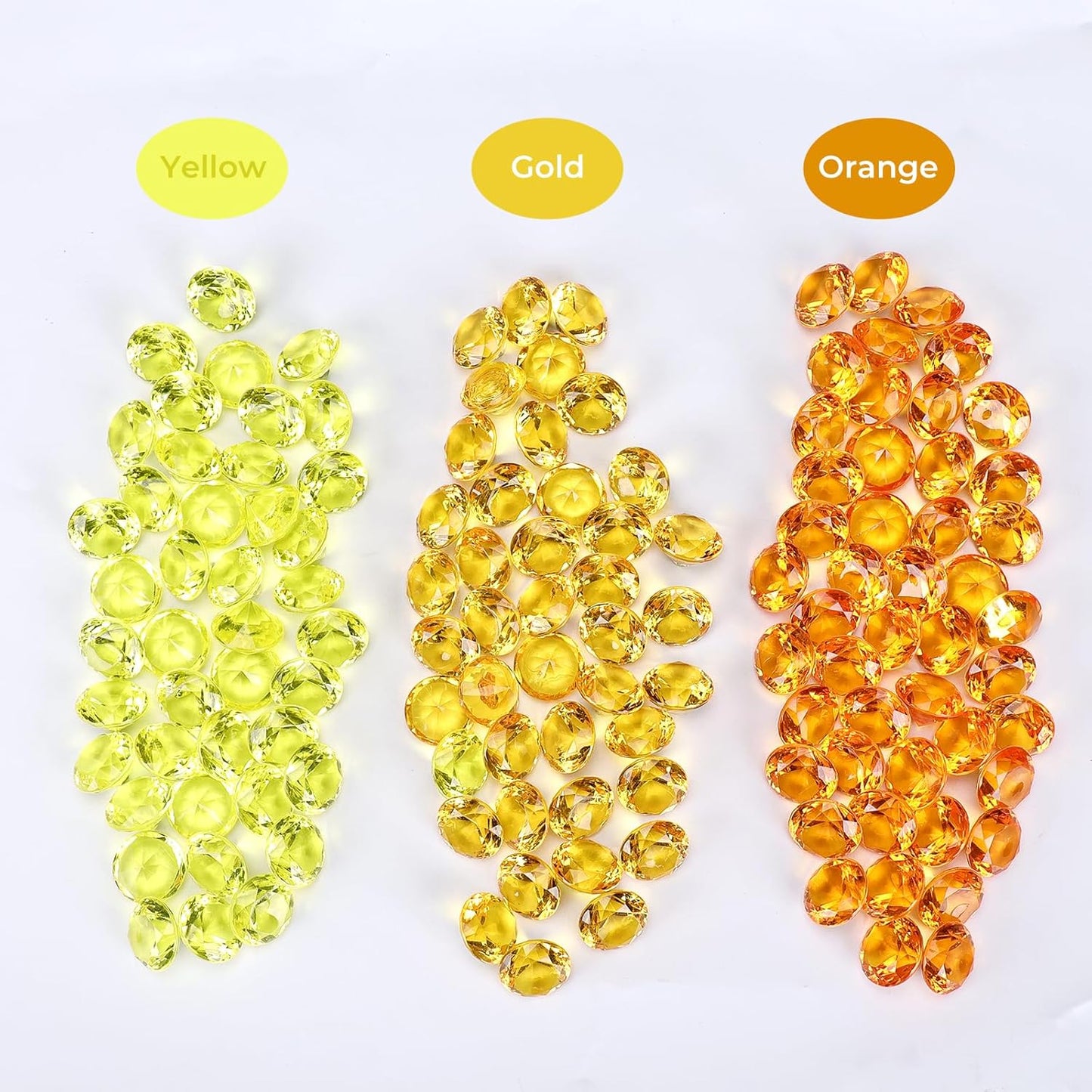 Acrylic Diamond Fake Gems Vase Filler, Babenest 240pcs 3/4 Inch Faux Diamonds Crystals Jewels for Table Scatters Wedding Party Event Arts & Crafts Birthday Decoration Favor (Orange)