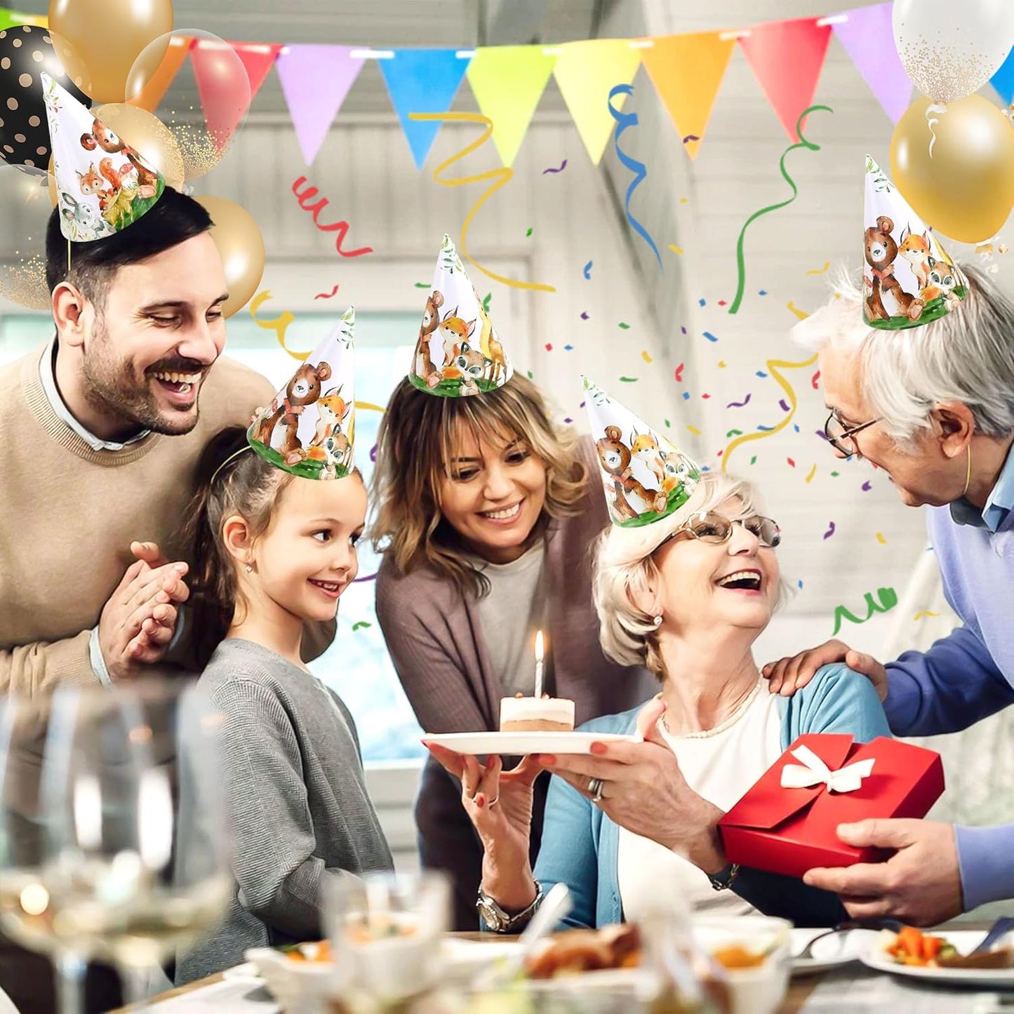 CANREVEL Party Hats for Kids and Adults, Party Headwear, Happy Birthday Hats, Birthday Party Decorations