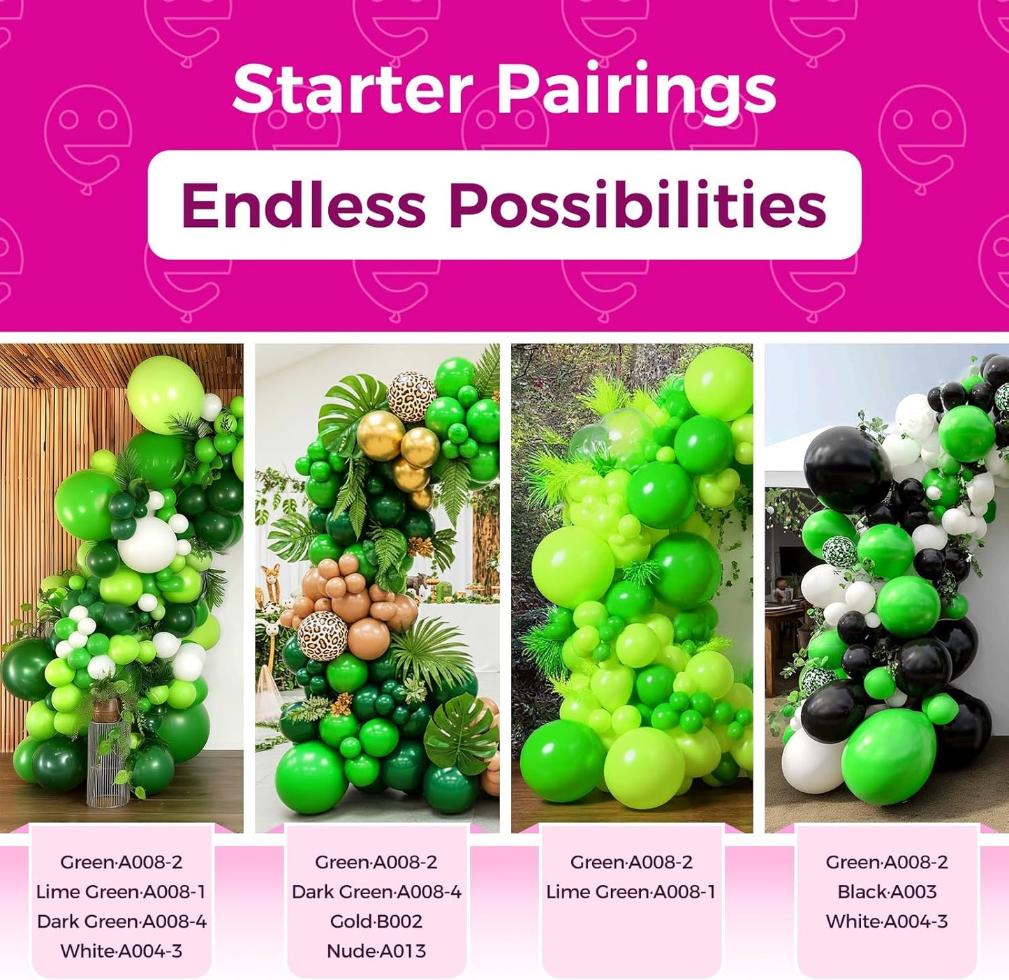 Bezente Green Giant Balloons 36 Inch - 8 Pack Jumbo Green Balloons Large Round Light Green Latex Balloons for Birthday Bridal Shower Christmas Jungle Safari Theme Party Decorations