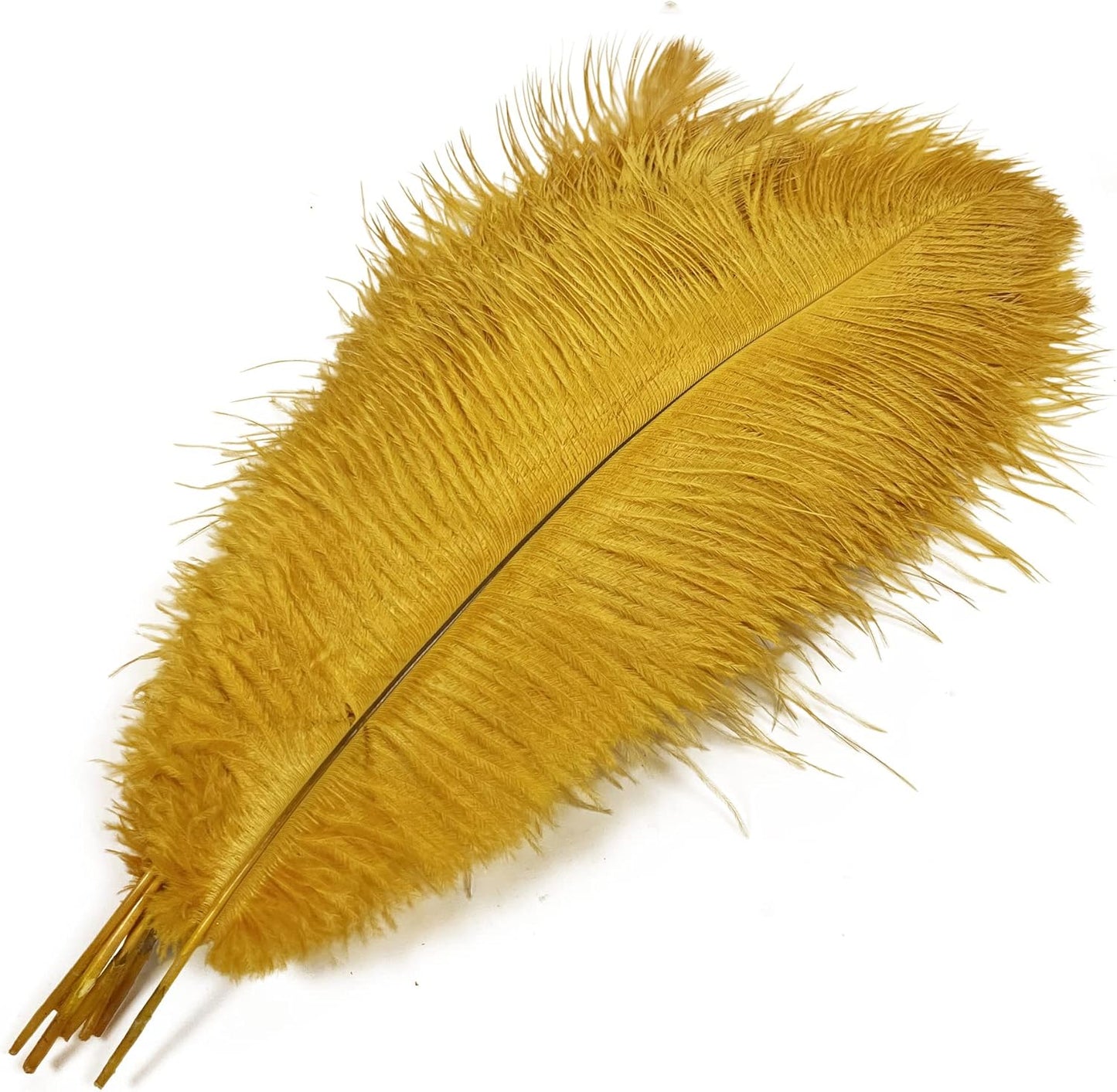 Happy Feather 16-18 inch Gold Ostrich Feathers Craft for Wedding Party Centerpieces Home Decoration DIY Craft Pack of 10