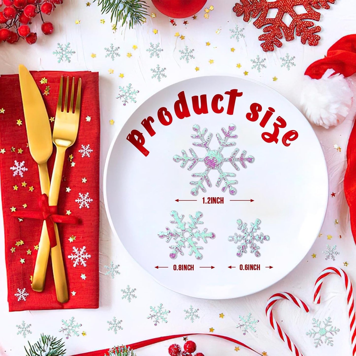 MARFOREVER Snowflake Confetti Decorations, Winter Snowflake Glitter Confetti White Snow Scatter Confetti Winter Wonderland Table Centerpiece for Winter Wedding Birthday Party Decor Supplies