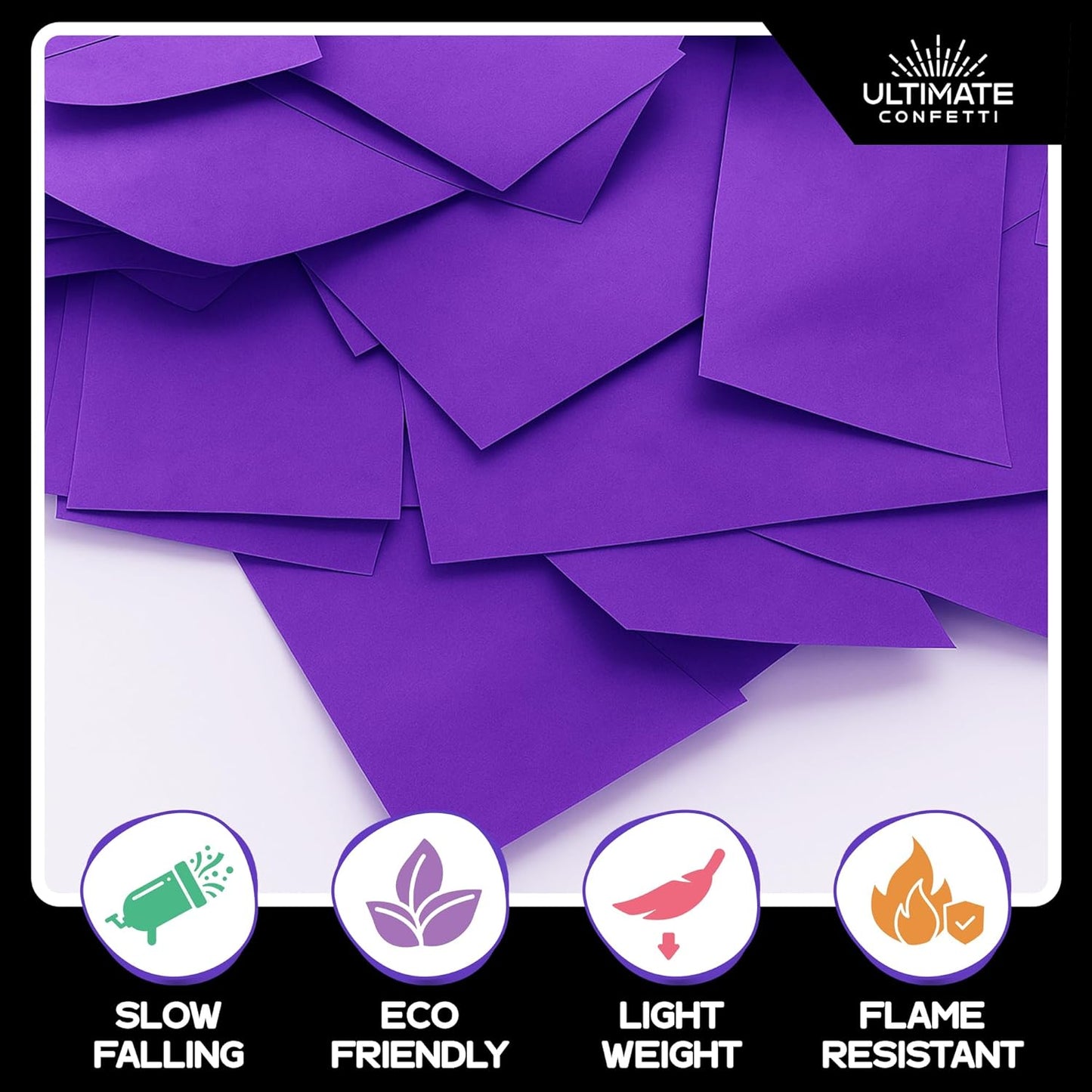 Purple Biodegradable Confetti - Rectangular Fluttering Tissue Paper Confetti for Cannon and Launcher use – Best for Gender Reveal, Wedding, Parties, and Live Events - 1 lb, 16 oz