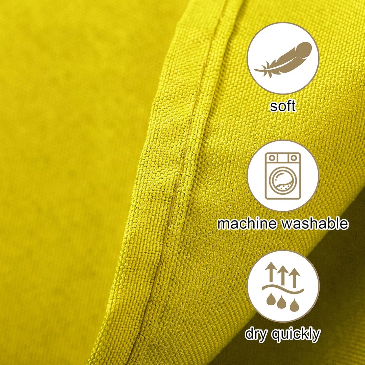 Ascoza 2pack 120 Inch Yellow Round Tablecloth in Washable Polyester Fabric for Wedding/Banquet/Restaurant/Parties…