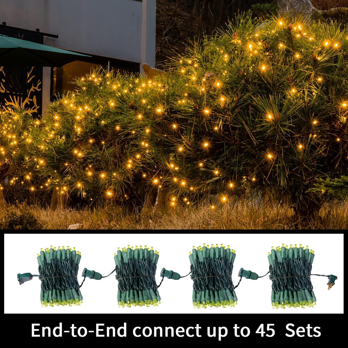 100 Count Yellow - String Lights - 21.6FT LED Christmas Lights, Mini led Lights for Indoor Outdoor Home Holiday Party Wedding Independence Day Decoration