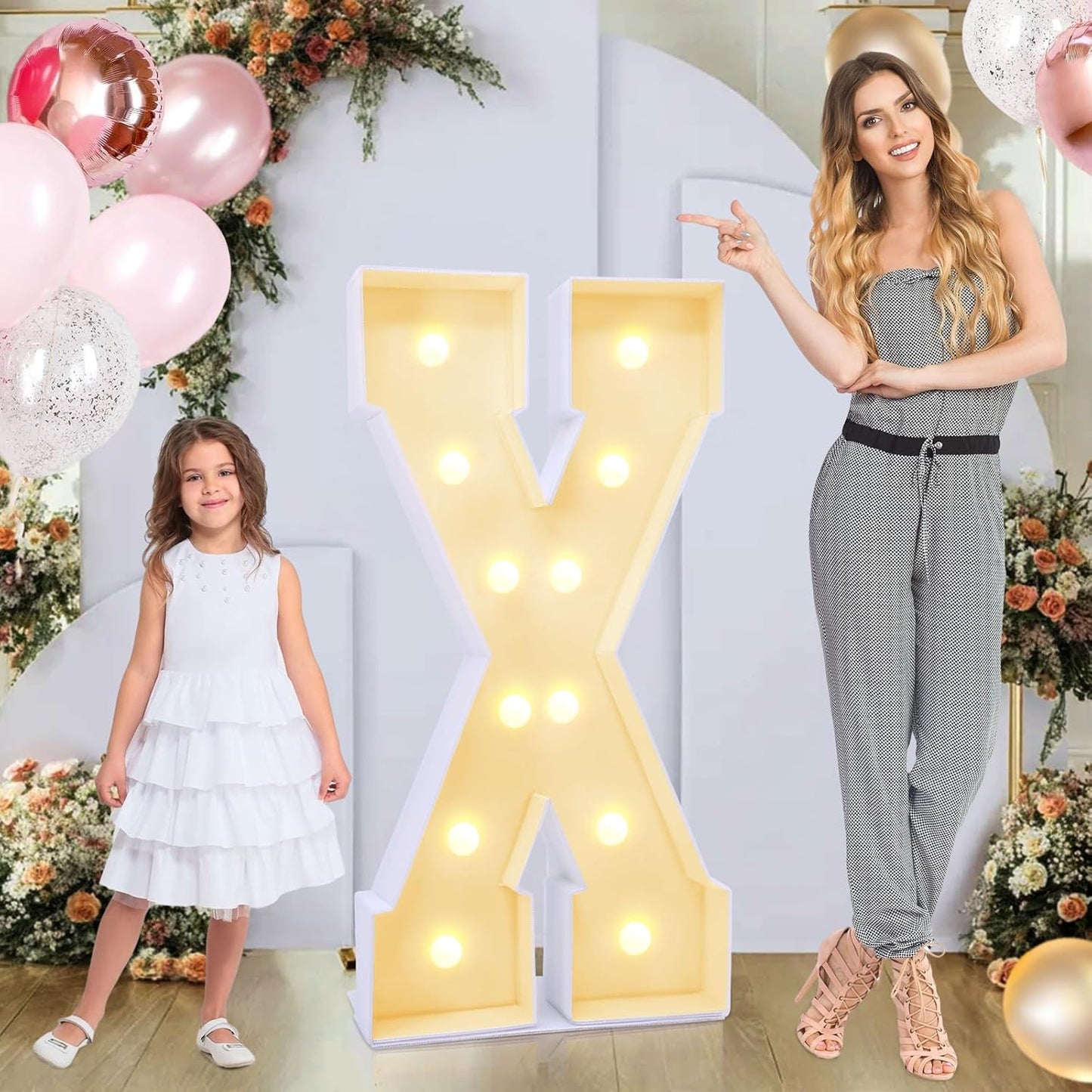 4ft Marquee for Letters X, Large Light up Letters, Multifunctional Large Marquee for Letters 4 Feet Tall for Party Decorations, Letter Balloons, Wedding Decor, Proposal Decorations (Letters X)