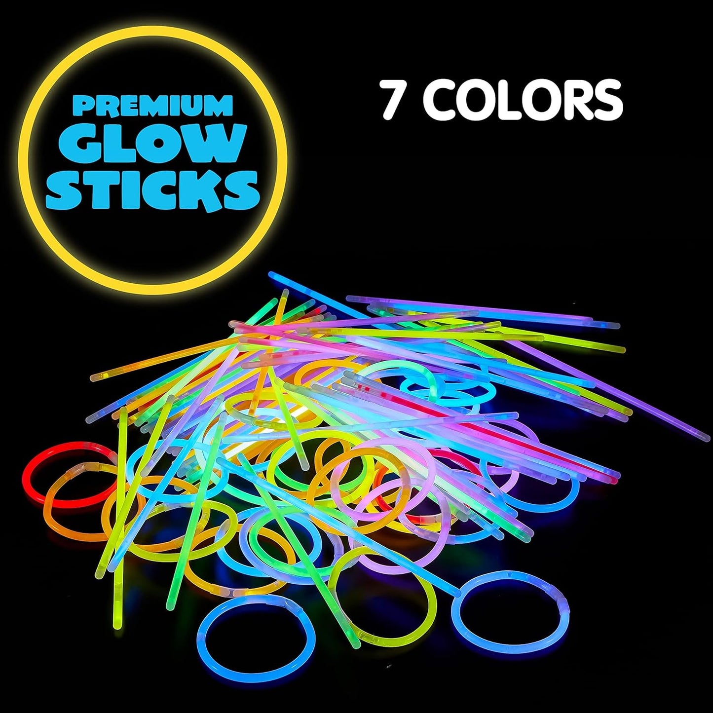 JOYIN 400 Pcs 8" Glowsticks, Halloween Supplies Pack, Bracelets Necklaces, Glow in the Dark Party Favors, Easter, Christmas, Football Party Supplies