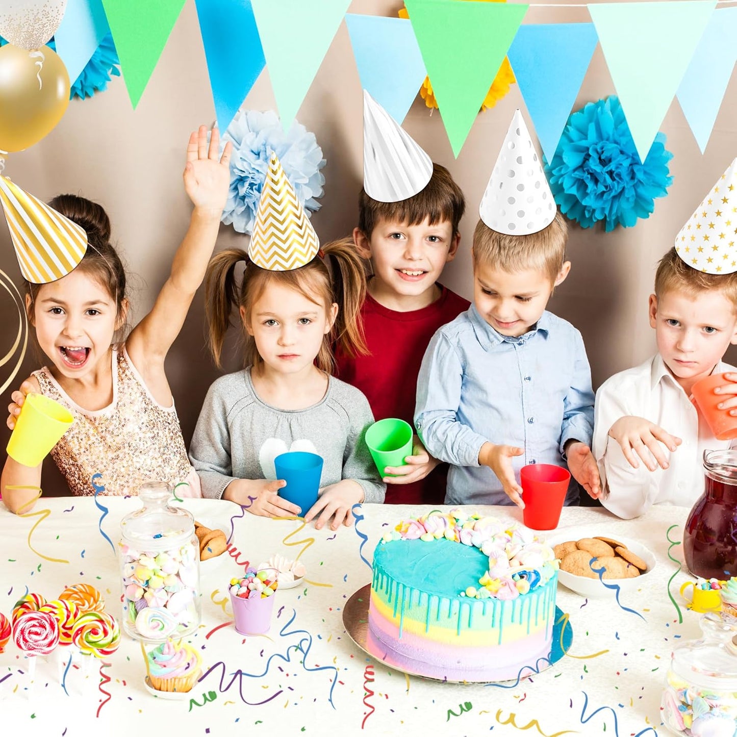 CANREVEL Party Hats for Kids and Adults, Party Headwear, Happy Birthday Hats, Birthday Party Decorations