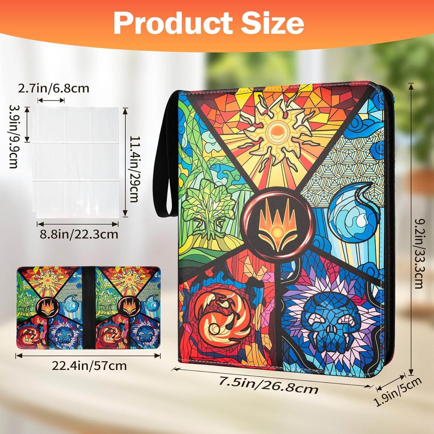 9 Pocket Card Binder for MTG/YGO/PTCG/Game Cards, Holds 900 Cards,Premium Card Collector Book for TCG Players,Toys Gifts for Kids(MTG-5)