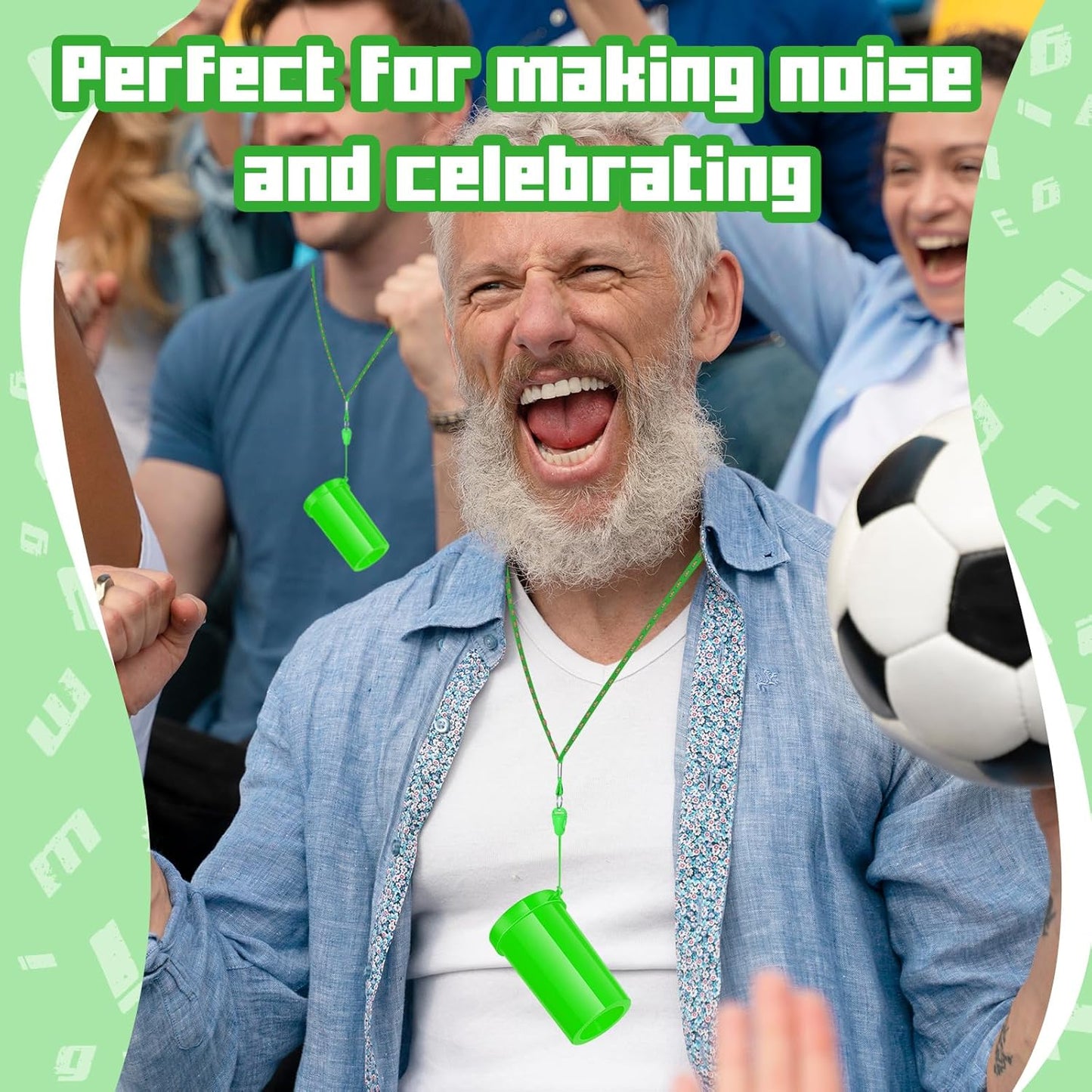 12 Pcs Mini Air Horns 3 Inch Noisemakers for Sporting Events Parties Celebrations Loud Noise Maker Blow Horn Noise Whistle with Lanyard for Birthday Party Celebrations Goodie Fillers(Green)