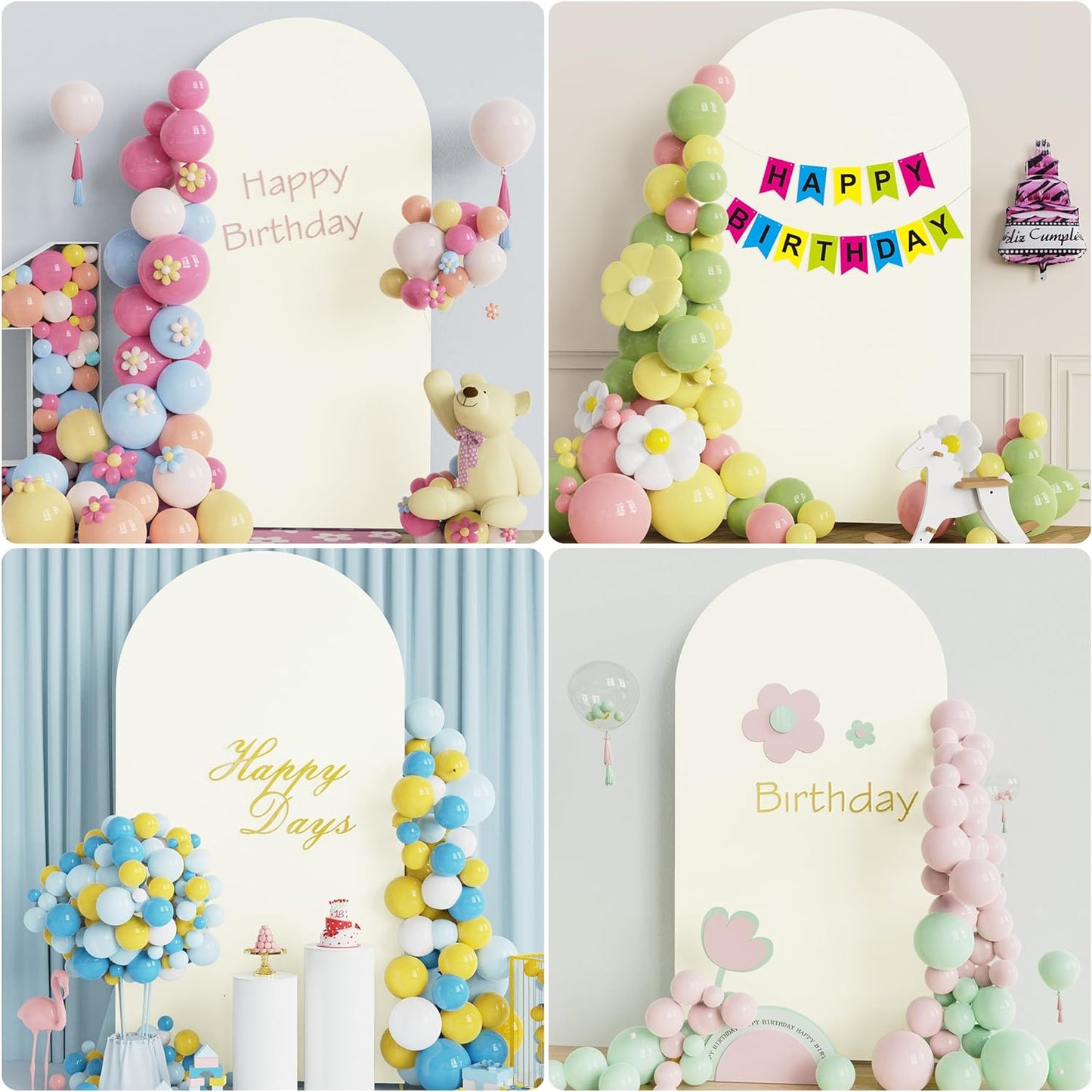 Wokceer 7.2 FT Wedding Arch Backdrop Stand and Arch Cover Metal Arch Stand with Arch Stand Cover for Birthday Party Wedding Ceremony Bridal Baby Shower Event Decor