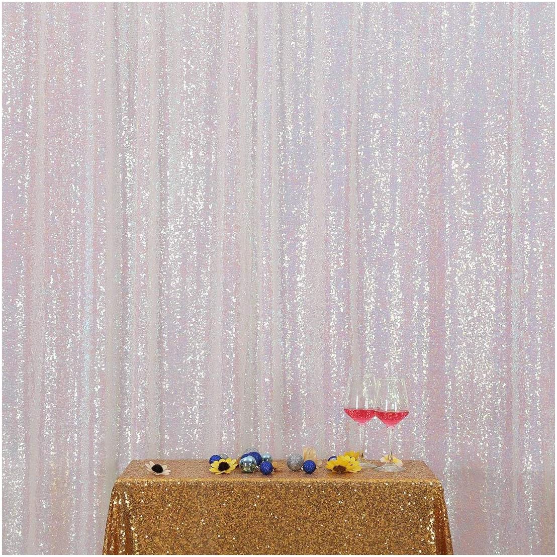 Poise3EHome 6FT x 6FT Iridescent Sequin Photography Backdrop Curtain for Party Decoration
