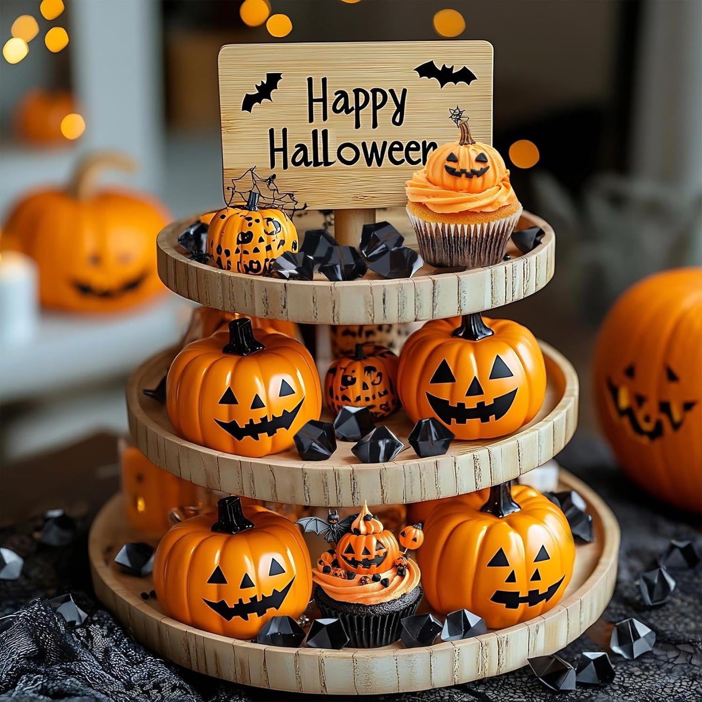 Babenest Acrylic Crushed Ice Rocks, 150 PCS Fake Crystals Plastic Ice Cubes Diamonds Gems for Vase Fillers, Home Decoration, Table Scatter, Event, Wedding, Halloween, Arts & Crafts (Black)