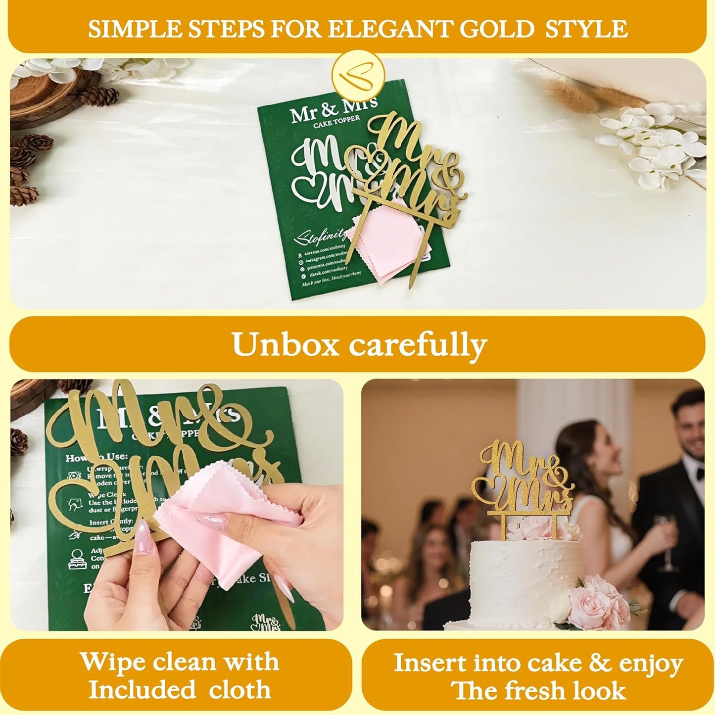 Rustic Wedding Cake Toppers Bride And Groom - Boho Mr And Mrs Cake Topper, Wood Mr And Mrs Sign For Engagement Bridal Shower Decor, Wedding Cake Decorations