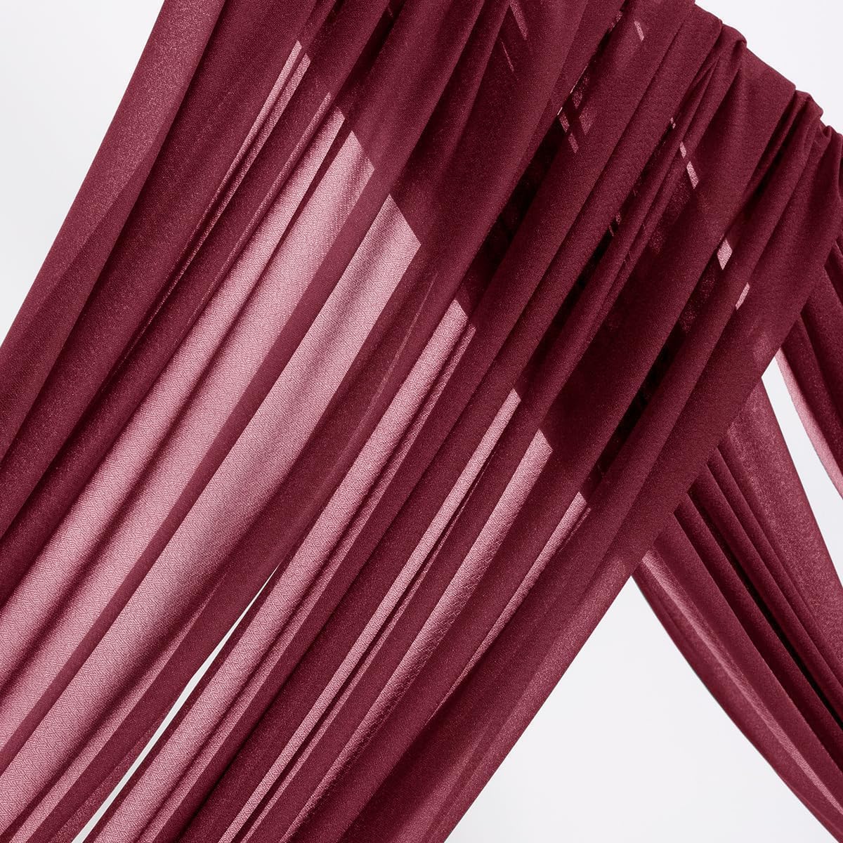 MLMW Christmas Wedding Arch Draping Fabric 1 Panel 29" x 20Ft Burgundy Sheer Wedding Arch Backdrop Drapes Outdoor Curtain for Ceremony Party Background Ceiling Decor