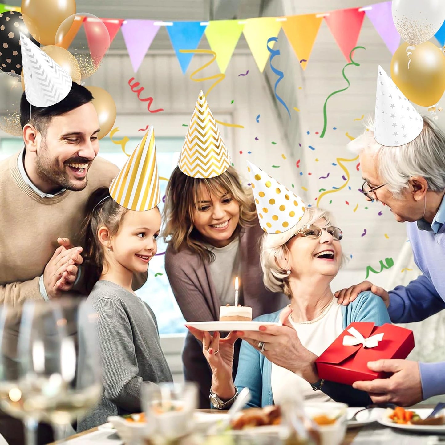 CANREVEL Party Hats for Kids and Adults, Party Headwear, Happy Birthday Hats, Birthday Party Decorations