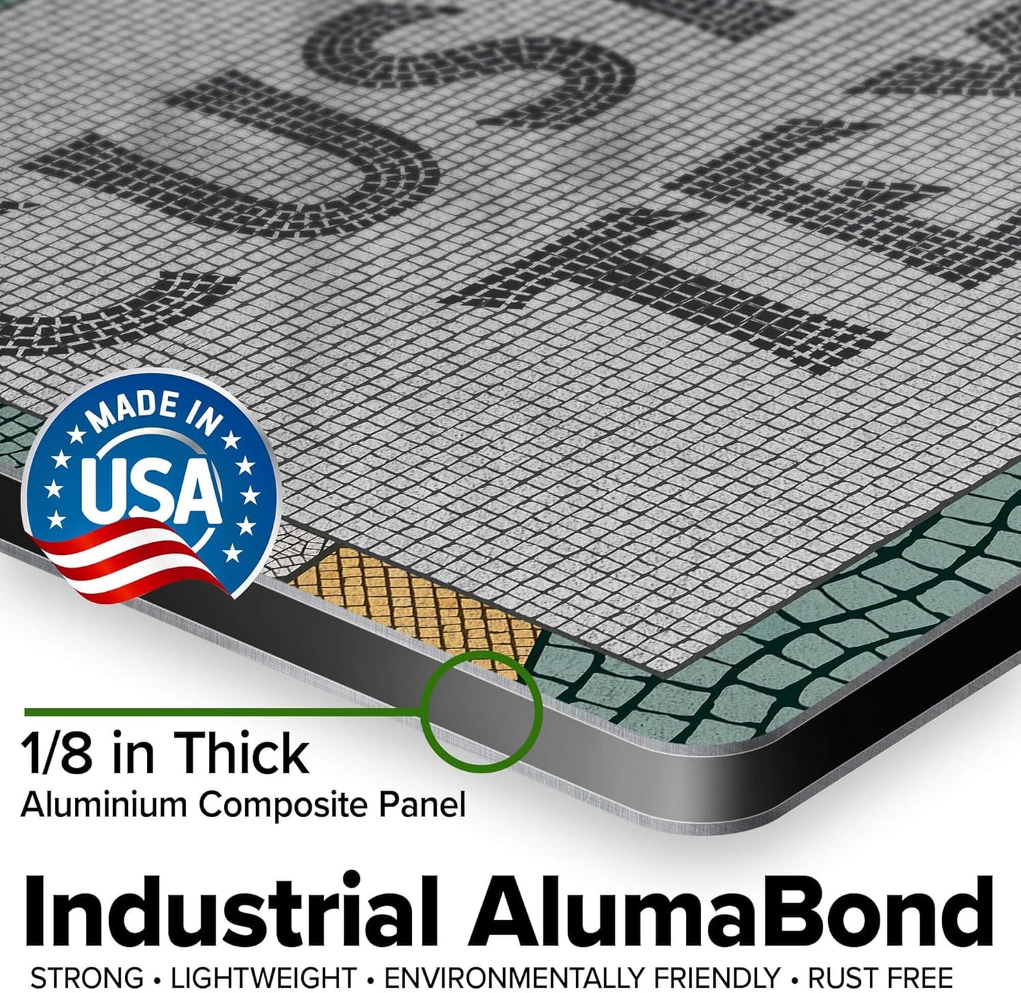 Custom Sign, Custom Street Sign, 11 Font Colors, 13 Font Styles, 4 Hole Options, 22 Sizes, 10x14 Inches, Rust Free DiBound, Fade Resistant, Made in USA by My Sign Center (Fauxsaic 2)