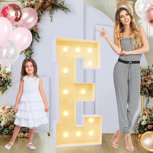 4ft Marquee for Letters E, Large Light up Letters 4ft, Multifunctional Large Marquee for Letters 4 Feet Tall for Party Decorations, Letter Balloons, Wedding Decor, Proposal Decorations (Letters E)
