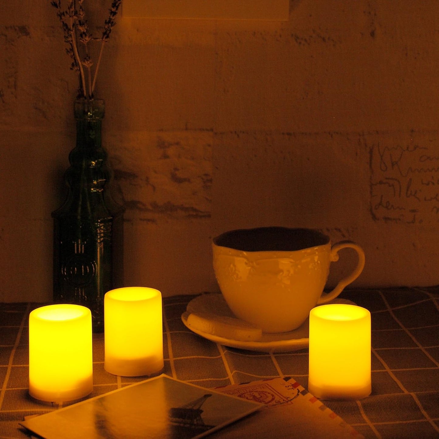 CANDLE CHOICE Battery Operated Flameless Votive Candles with Timer Long Lasting Realistic Flickering Electric Tea Lights Set Halloween Christmas Wedding Decorations Centerpieces Batteries Incl. 6 PCS