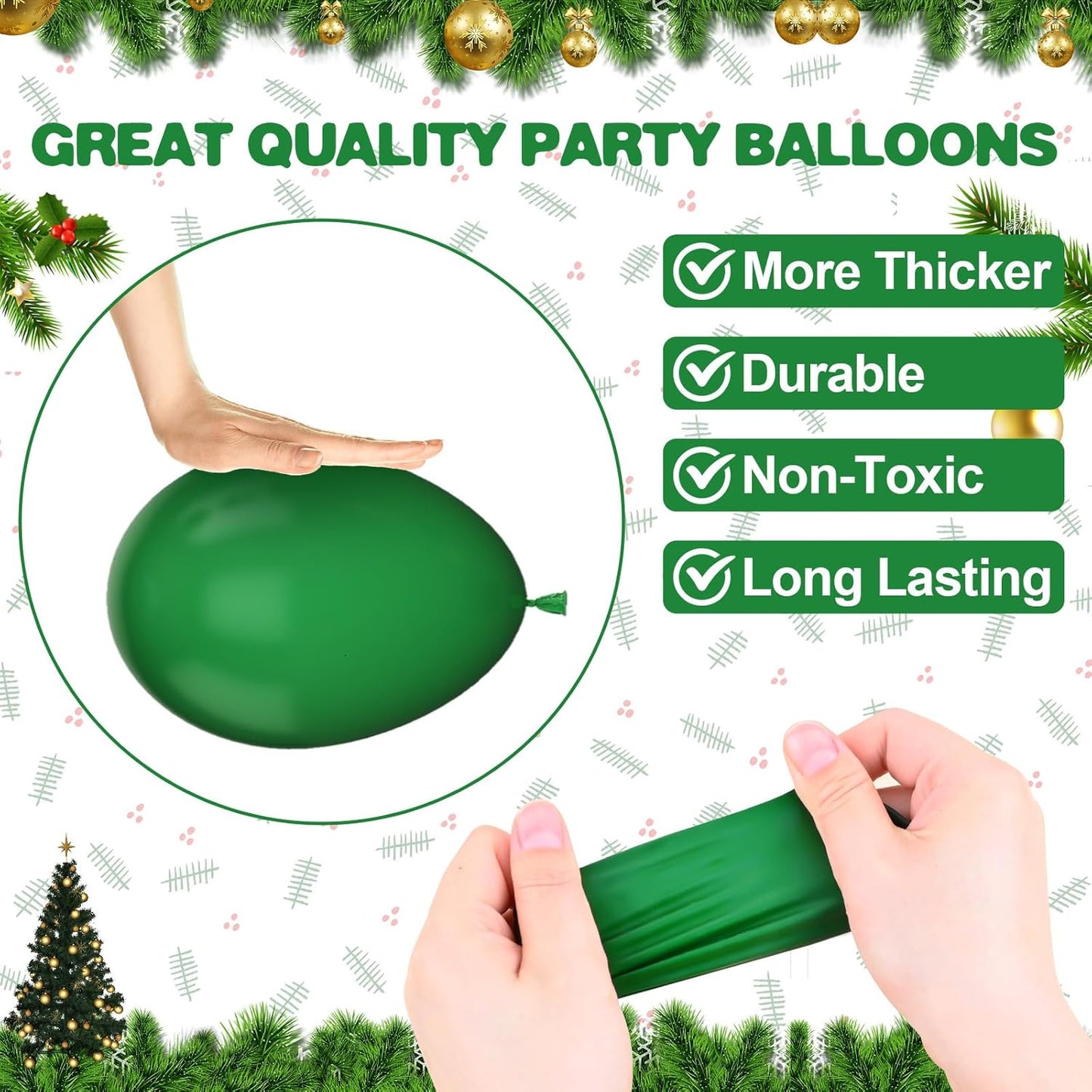 Christmas Balloons, Burgundy Red Green Gold Balloons Snowflake and White Latex Merry Christmas Xmas Party Balloons for Christmas Birthday New Year Carnival Party Decorations and Supplies