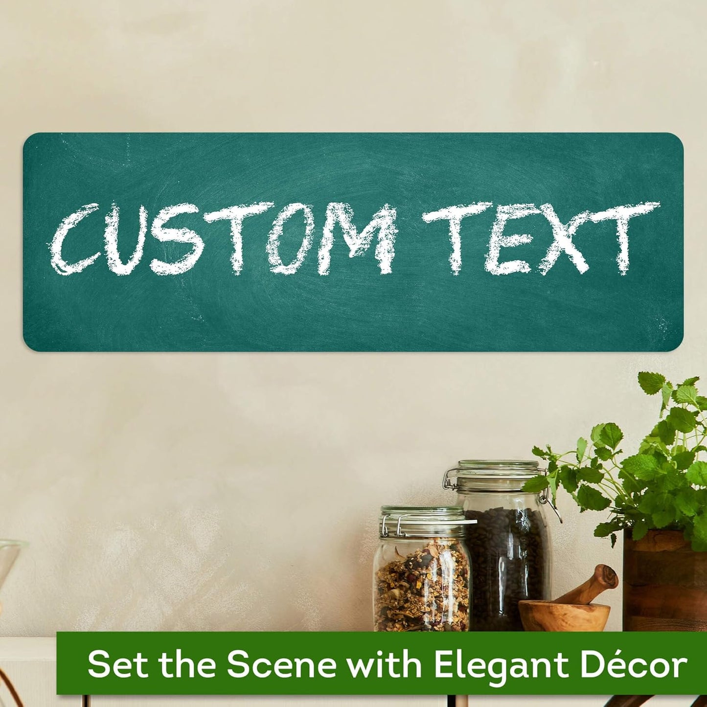 Custom Sign, Custom Street Sign, 11 Font Colors, 13 Font Styles, 4 Hole Options, 22 Sizes, 6x18 Inches, Rust Free DiBound, Fade Resistant, Made in USA by My Sign Center (Chalkboard Green)